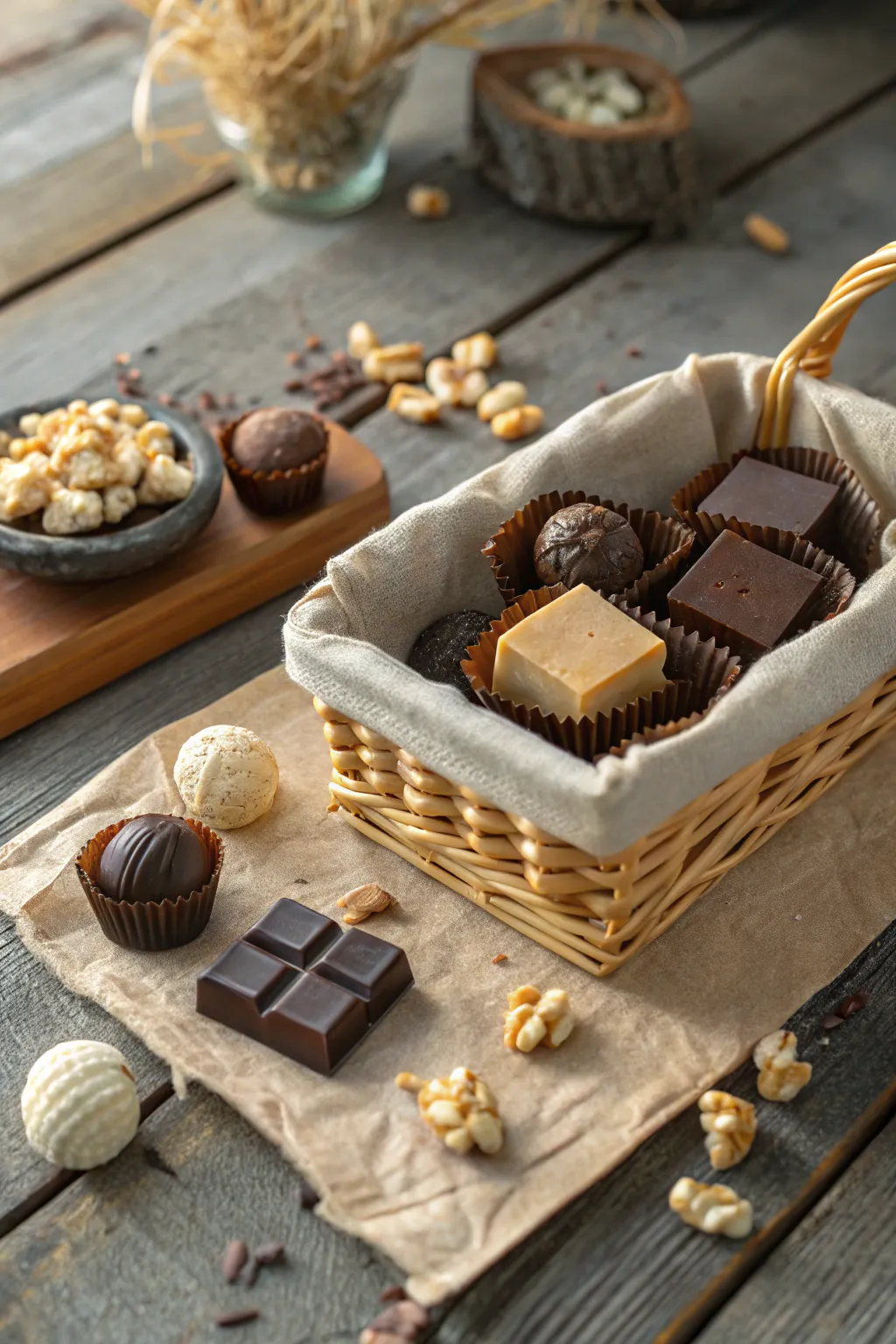 Indulge in the sweet allure of fall with artisanal chocolates and treats, wrapped in minimalist elegance.