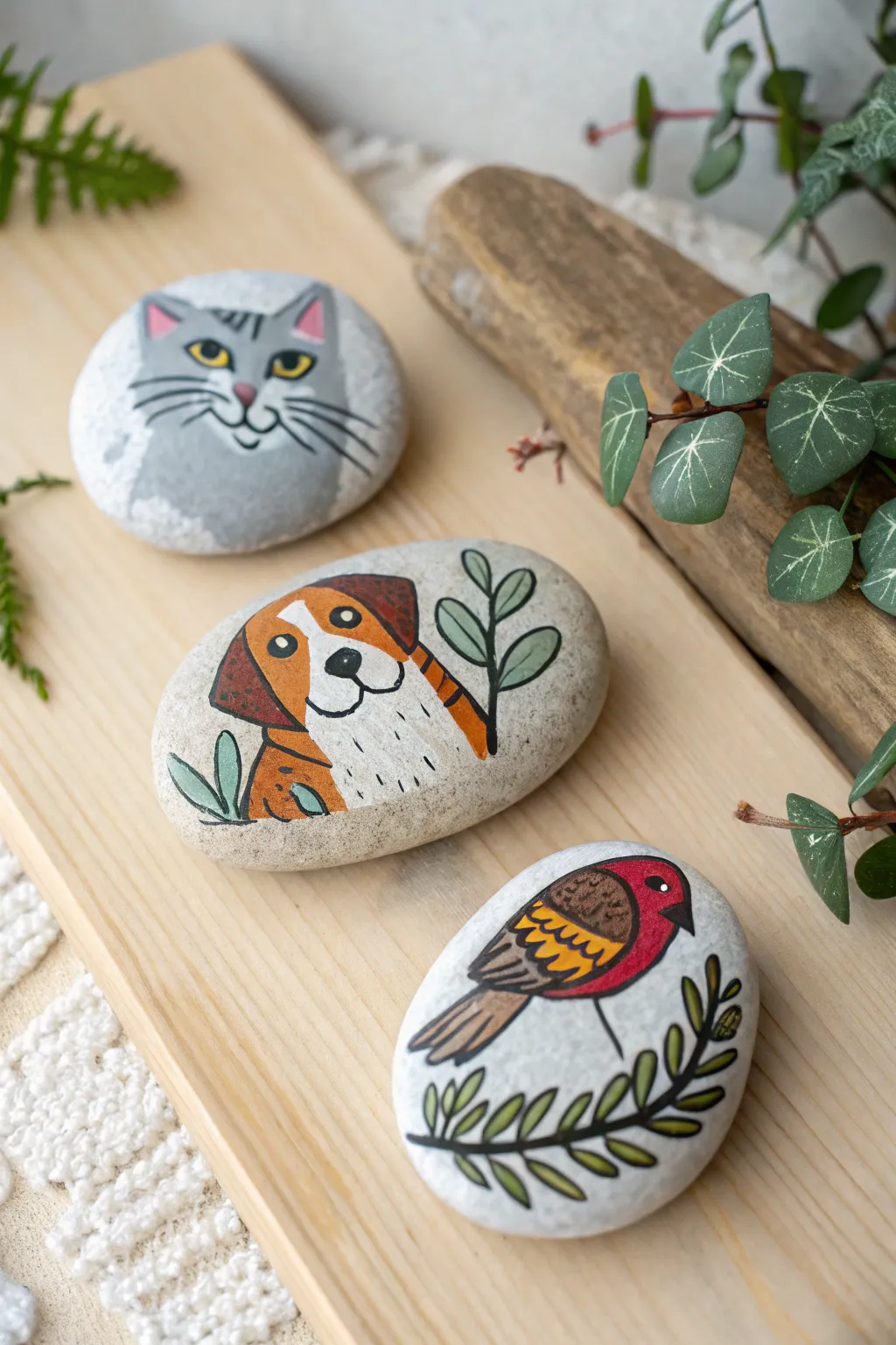 Transform simple stones into delightful family pets with a splash of creativity and color.