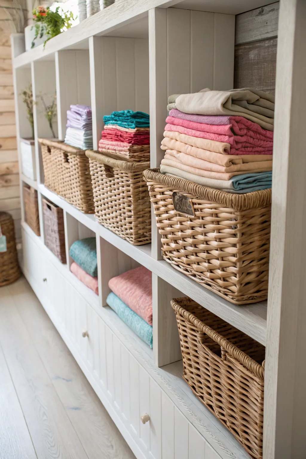 Effortless organization meets natural beauty with these charming Scandinavian-inspired baskets and cubbies.