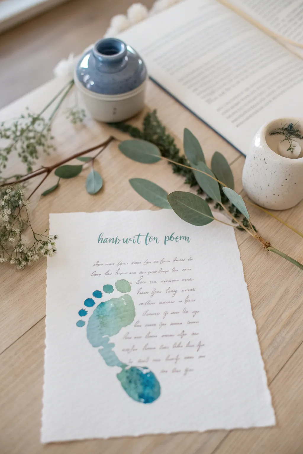 Capture the essence of fatherhood with a heartfelt footprint poem, blending simplicity and sentiment.