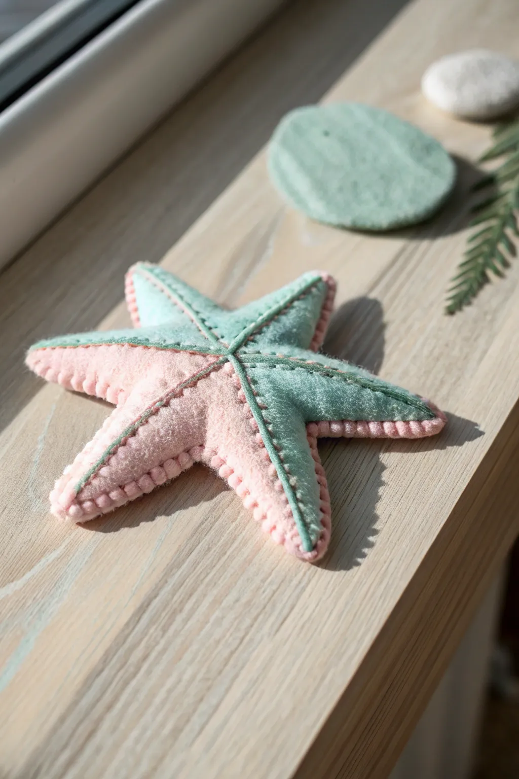 Bring a touch of the ocean to your home with this charming felt starfish, perfect for adding a coastal vibe to any setting.