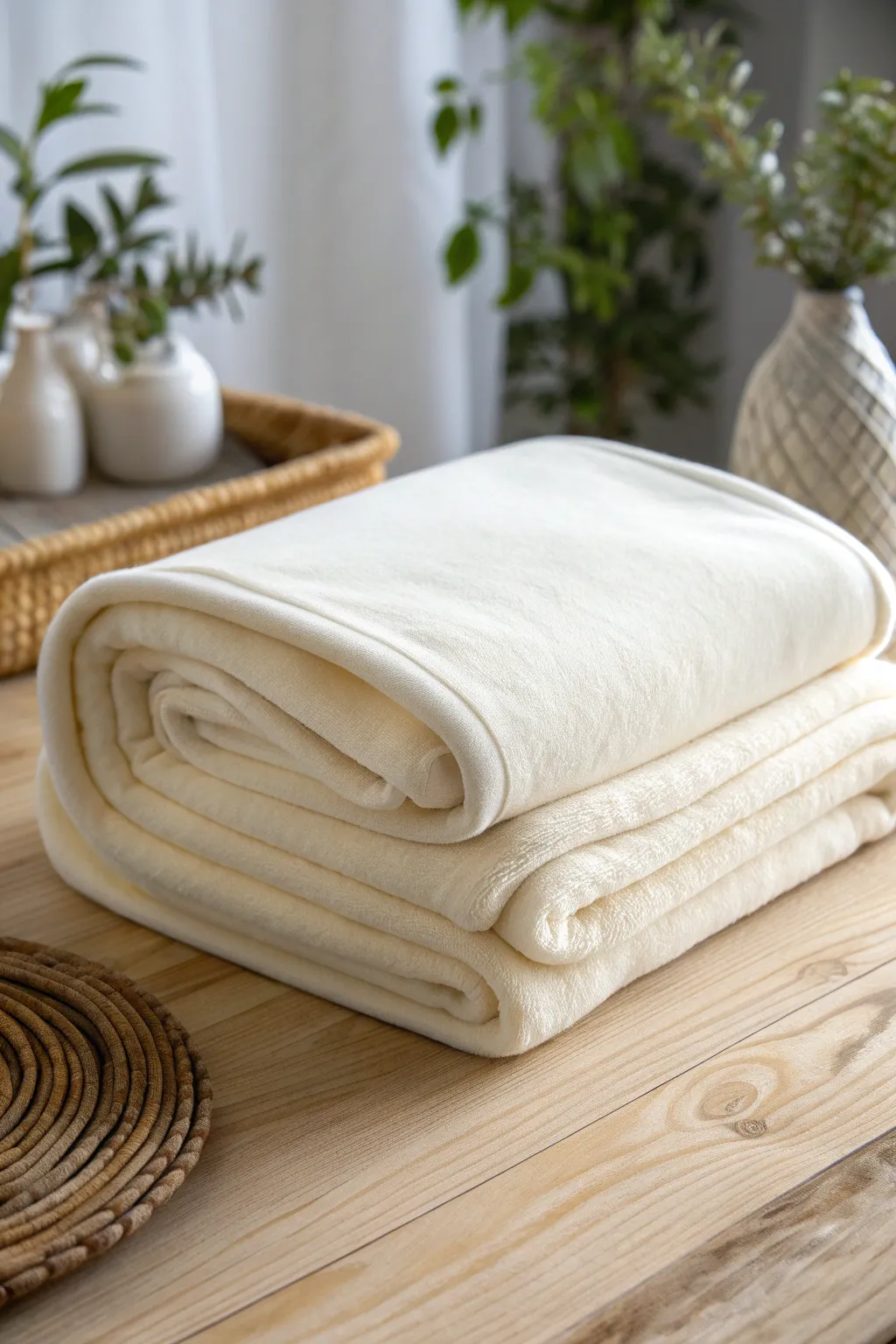 Wrap yourself in the seamless elegance of self-fabric bound fleece. Perfect harmony in simplicity.