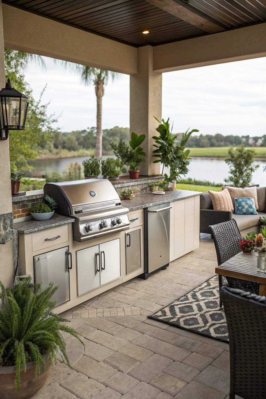 Elevate your lanai with an outdoor kitchen setup.