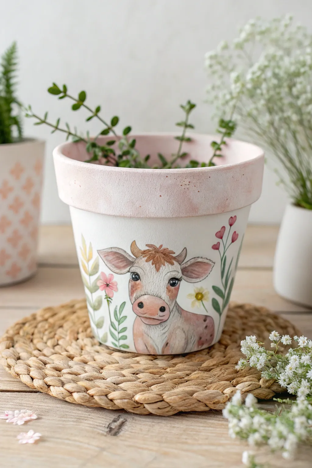 Bring the charm of the countryside to your garden with delightful farm animal motifs! 🎨🌿 #FarmAnimalFun #FlowerPotArt