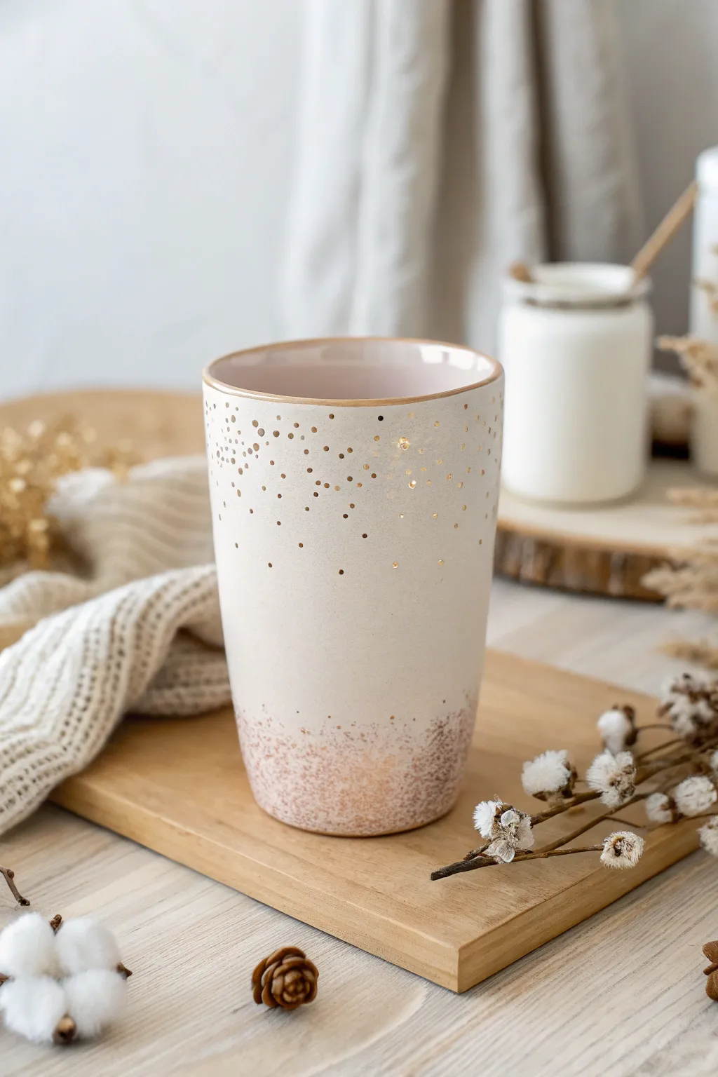 Add a touch of sparkle with glitter accents to your minimalist tumbler collection.