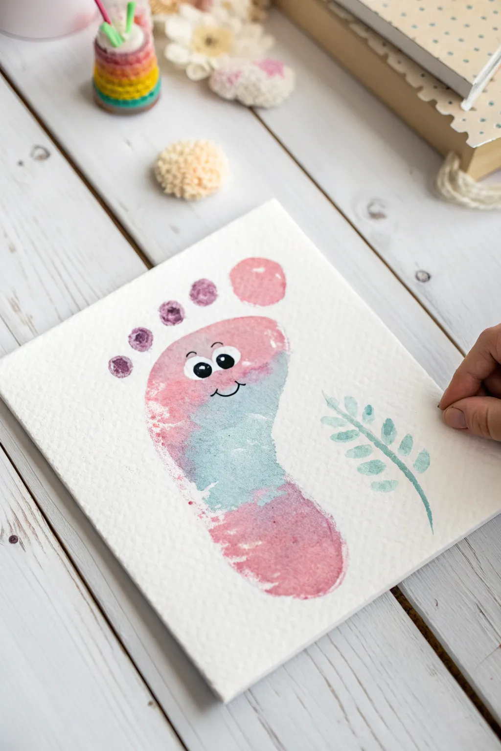 Unleash creativity with footprint monster art – a delightful way to say thank you!