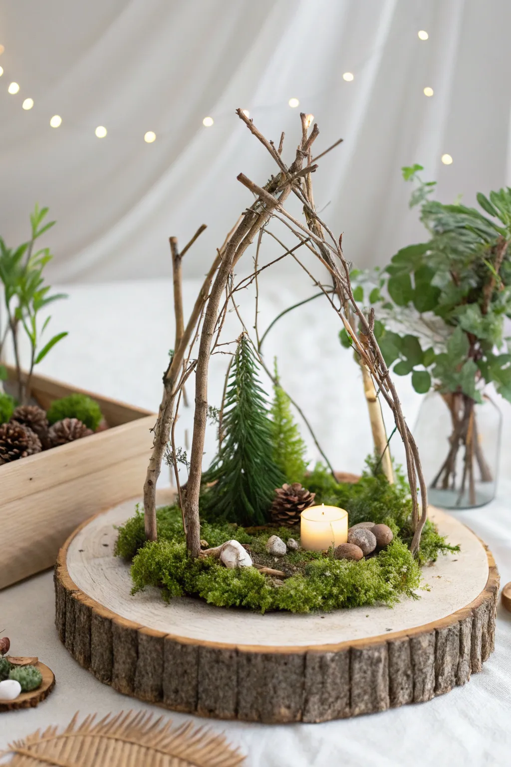 Bring a touch of magic into your home with this DIY enchanted forest, where simplicity meets nature's charm.