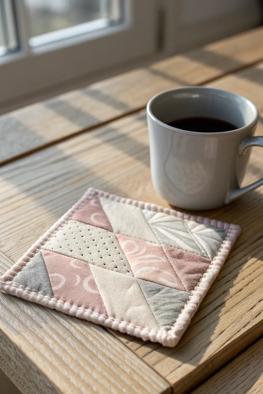 Elevate your coffee table with these charming no-sew fabric coasters, where vintage style meets minimalist elegance.