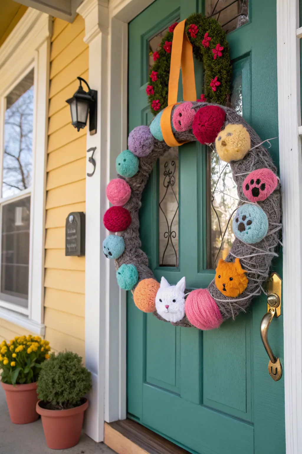 Purr-fectly funny cat lover's wreath.