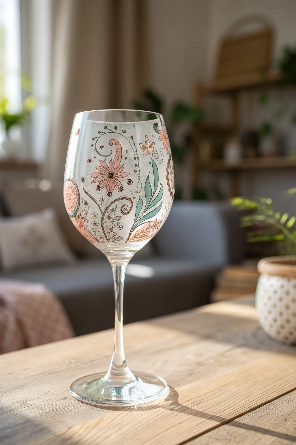 Elevate your Galentine's with custom-crafted wine glasses that blend boho charm with minimalist elegance.