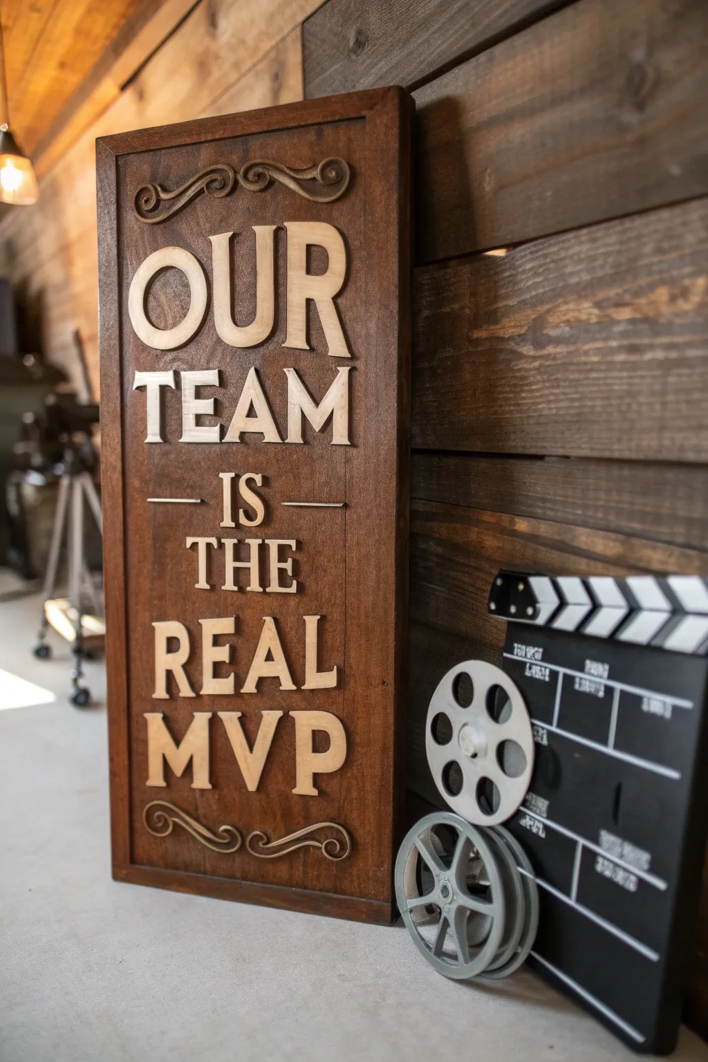For the ultimate movie buff: a sign that celebrates your team's MVP status with cinematic flair.