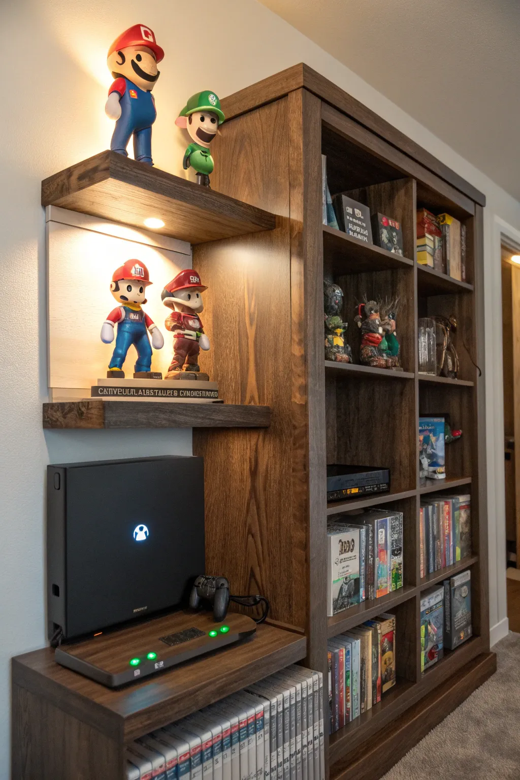 Elevate your gaming room with themed decor that showcases your passion for games and craftsmanship.
