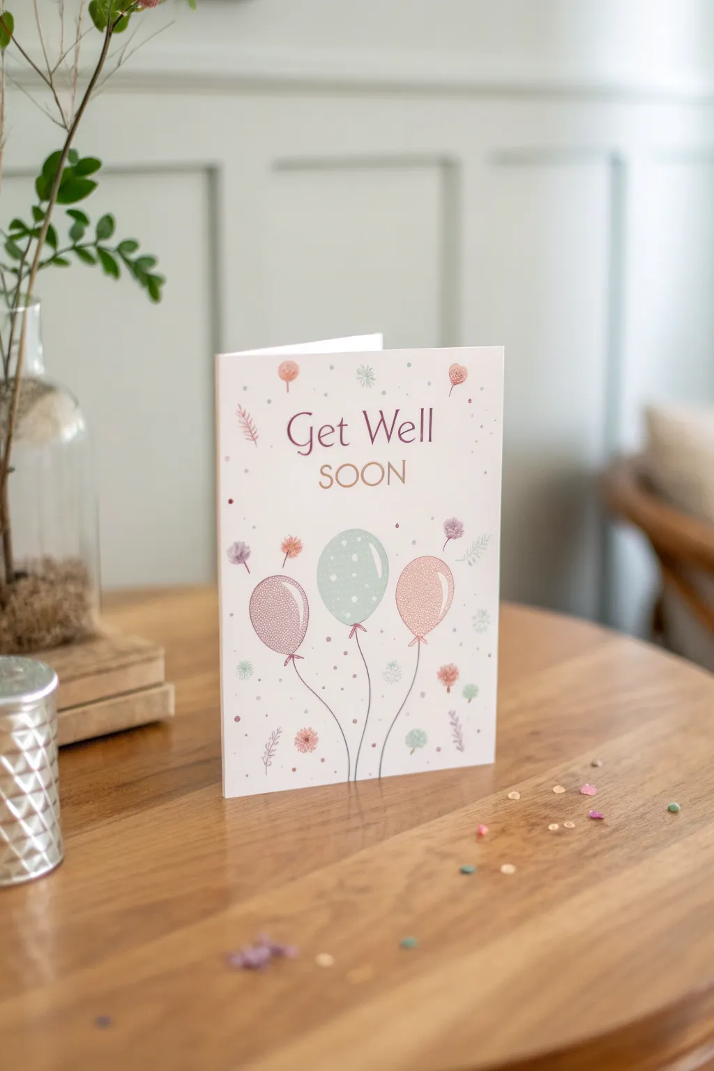 Lift their spirits with a touch of whimsy and warmth. 🎈✨ #GetWellSoon #MinimalistDesign #CraftedWithCare