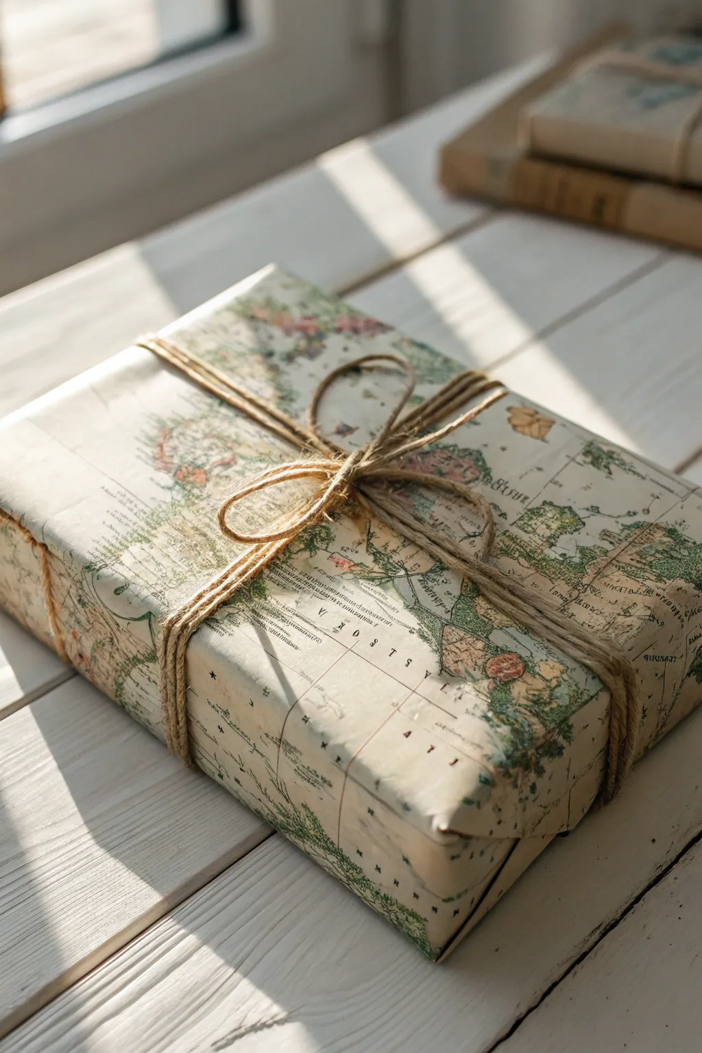 Wrap your gifts with a sense of adventure using vintage maps for a touch of bohemian elegance.