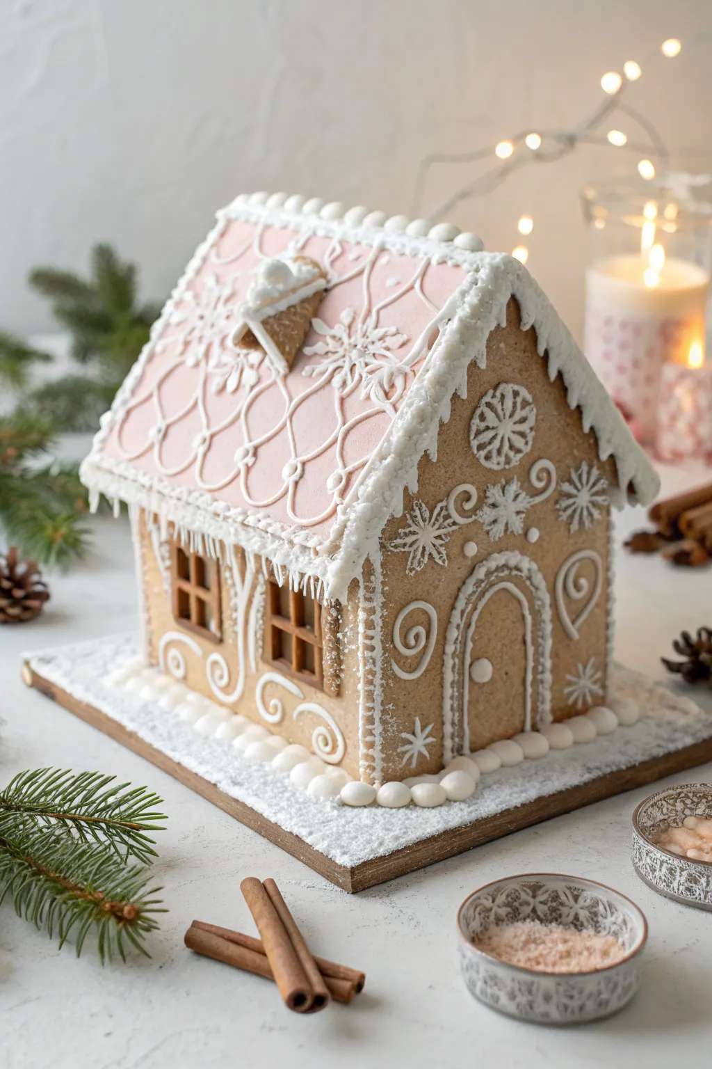 Transform your holiday decor with this exquisite foam board gingerbread house, a perfect blend of minimalism and boho beauty.