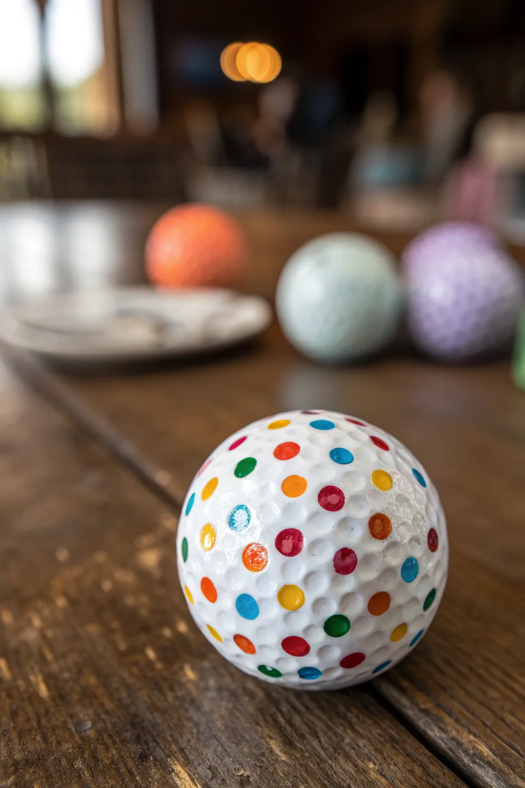 Turn your golf balls into eye-catching art with vibrant polka dots!