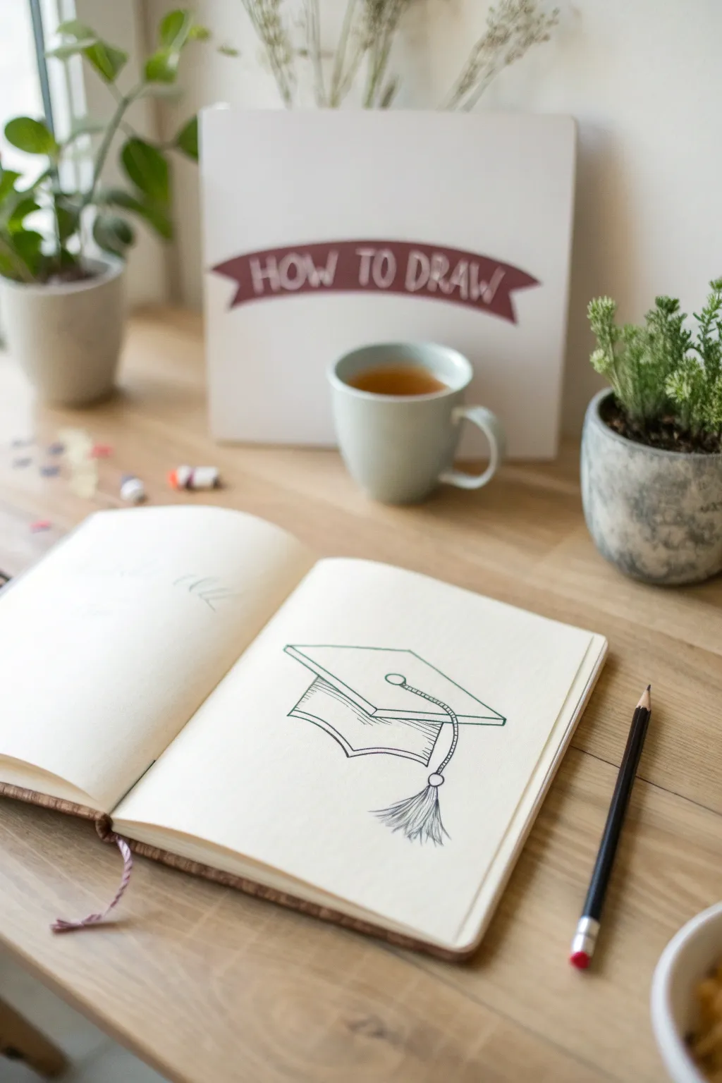 Embrace simplicity and style with this easy graduation drawing idea. Perfect for adding a personal touch to your artwork!