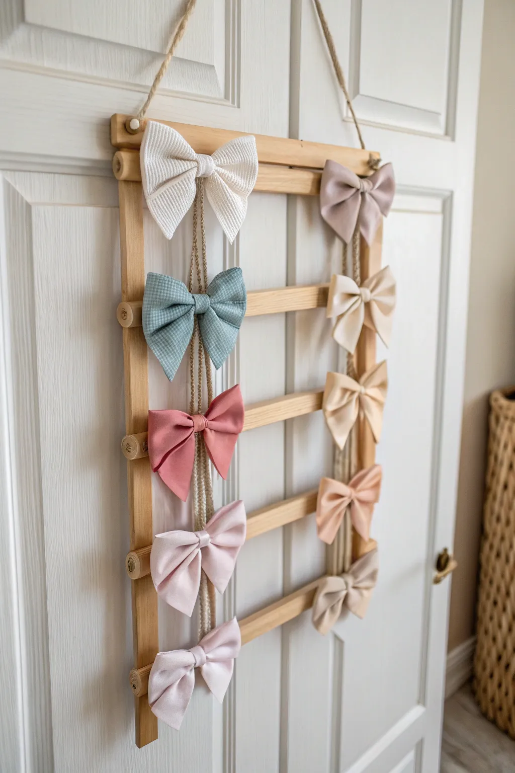 Transform your space with effortless elegance: discover the charm of an over-the-door organizer for your hair bows.