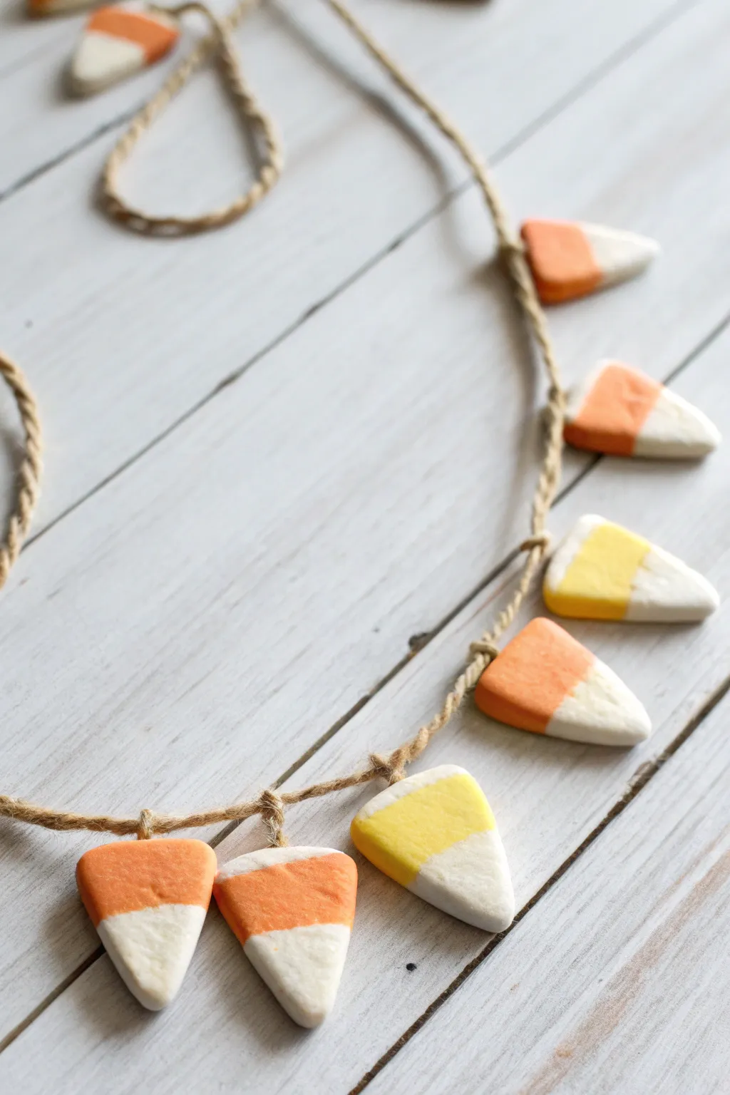 Handcrafted Elegance: A Minimalist Candy Corn Garland for a Chic Halloween Touch 🎃✨