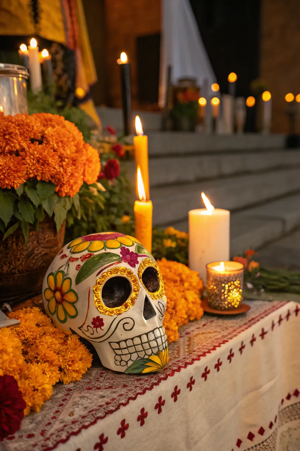 Celebrate with a Day of the Dead-inspired mask that honors tradition.