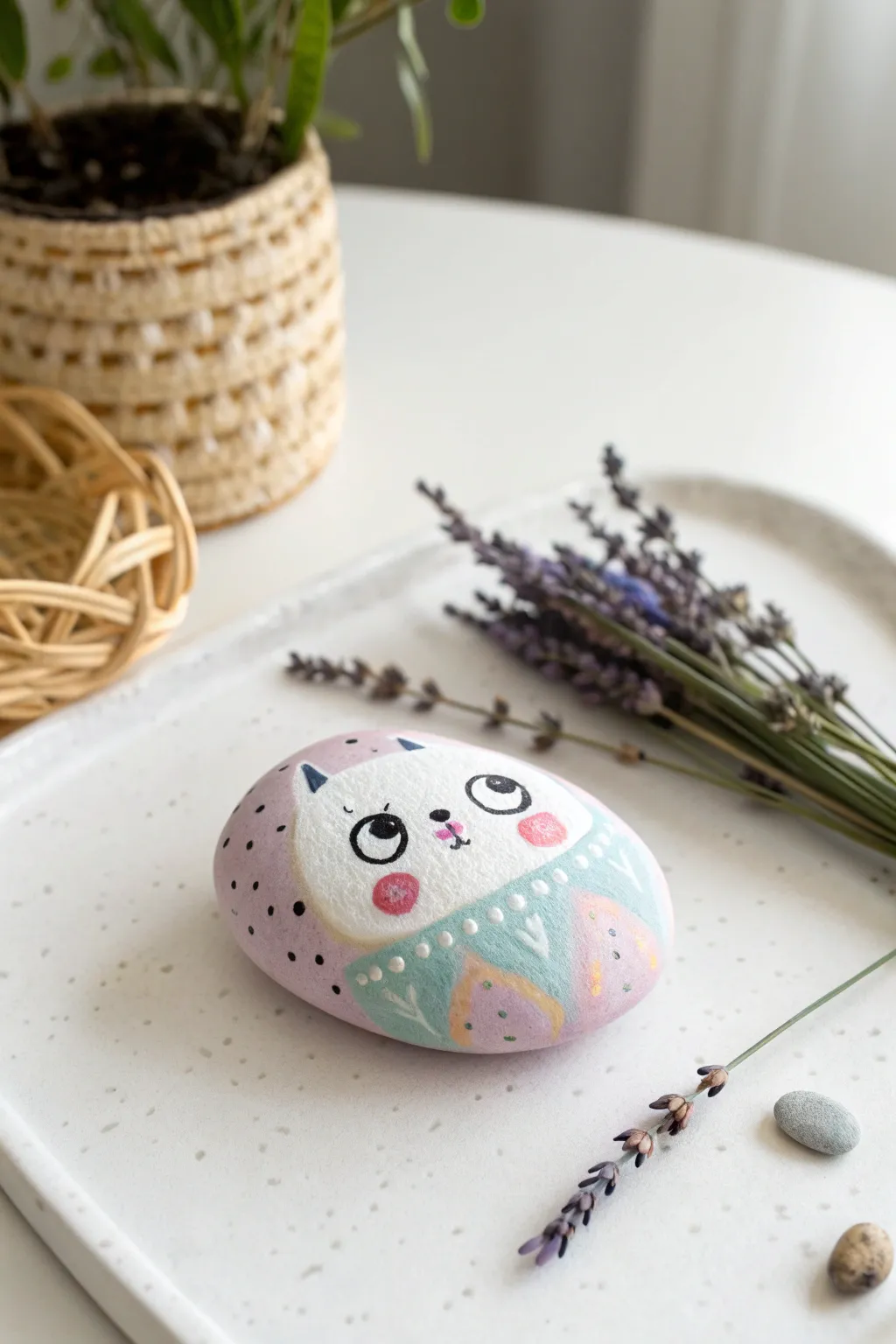 Transform nature's canvas into whimsical rock creatures with a touch of boho charm.