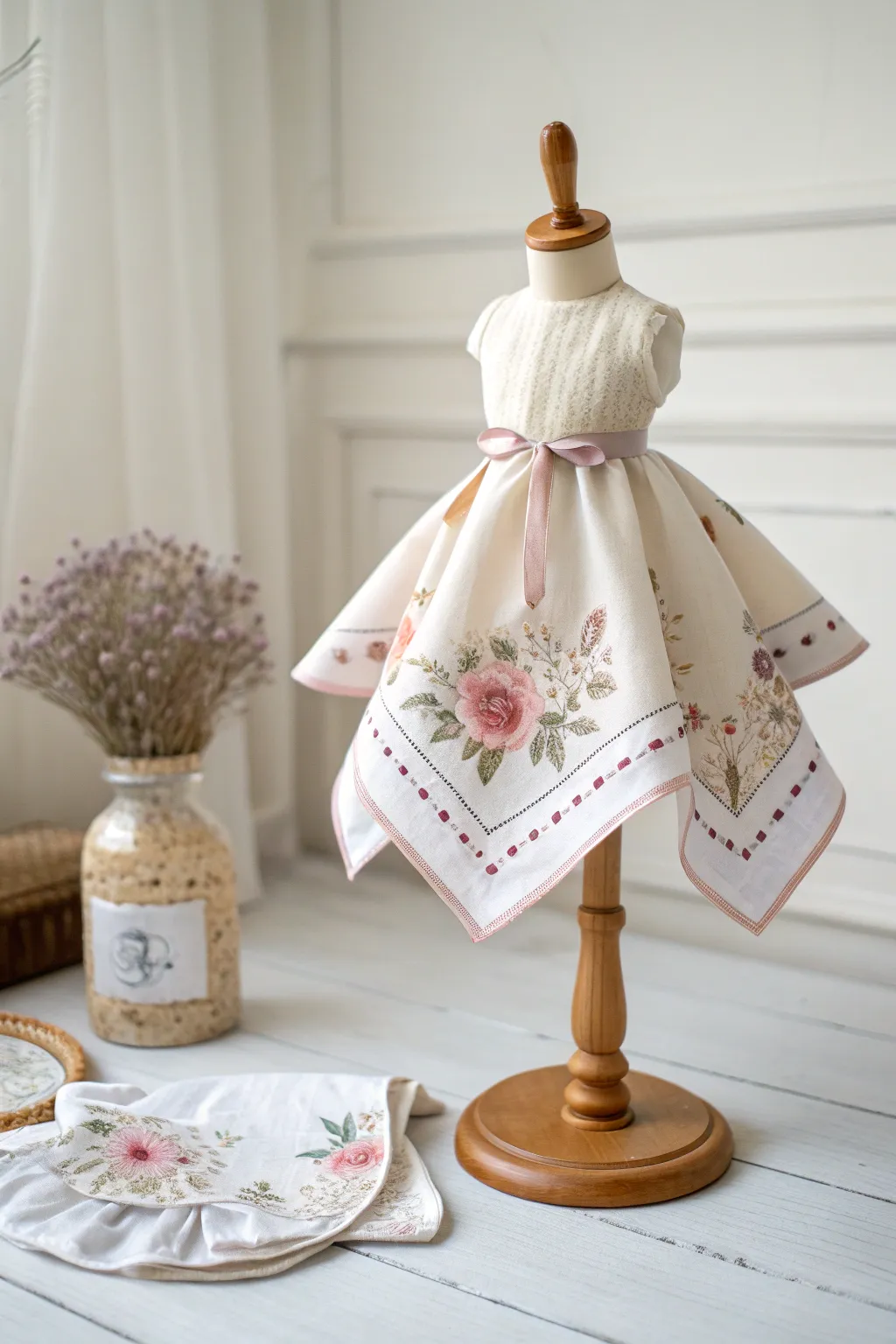 Transform playtime with a touch of handcrafted elegance - create charming doll skirts from handkerchiefs.