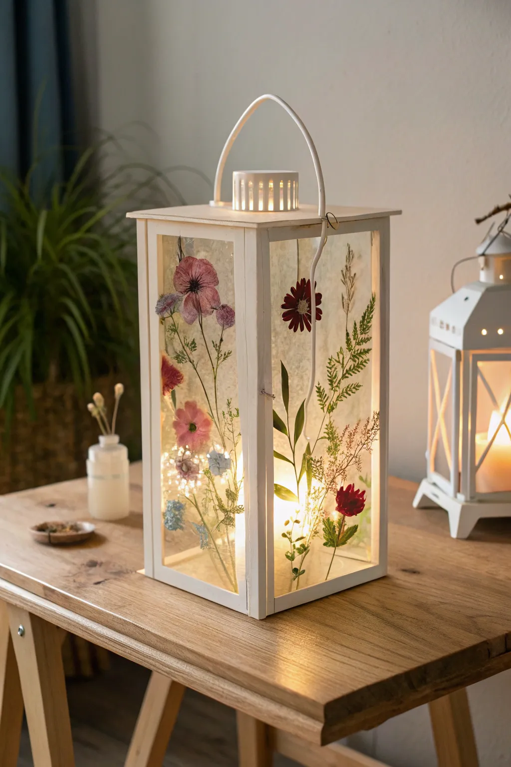 Illuminate your space with the ethereal glow of pressed flower lanterns, where nature meets artistry.