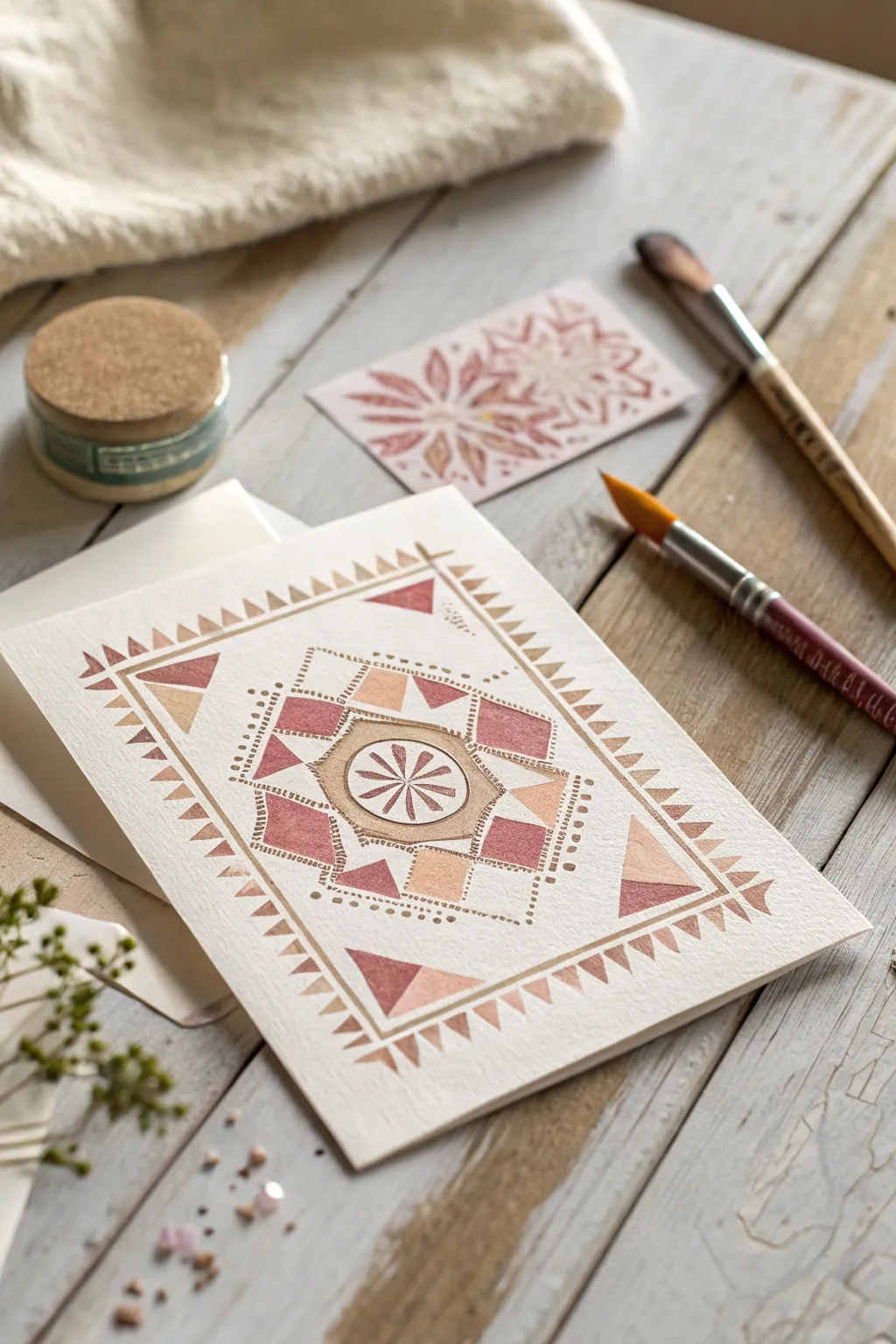 Craft your creativity with precision: Discover the art of stenciled postcards.