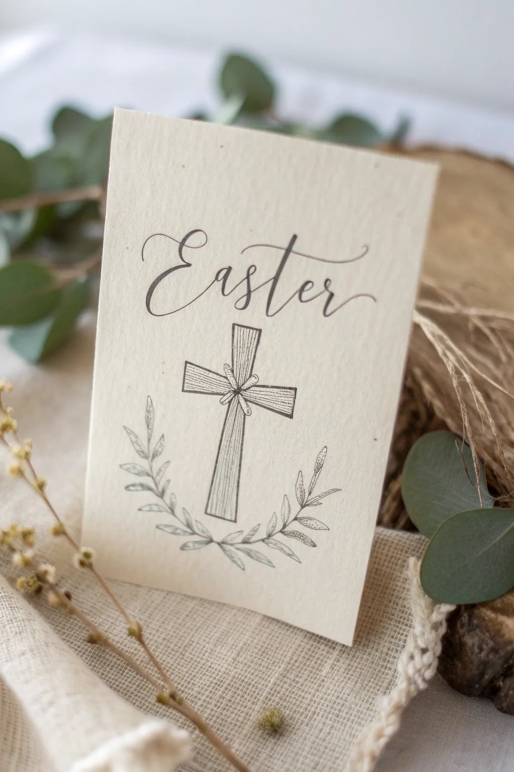 Embrace the elegance of Easter with this minimalist cross card, where simplicity meets sophistication.