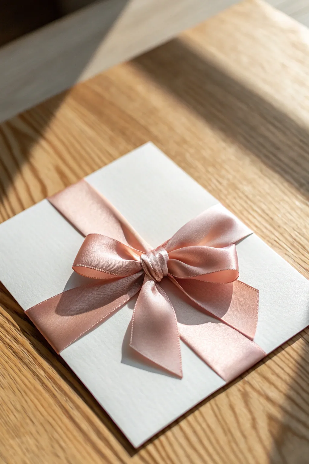 Elegance in simplicity: A handcrafted Valentine's card with a touch of satin sophistication.