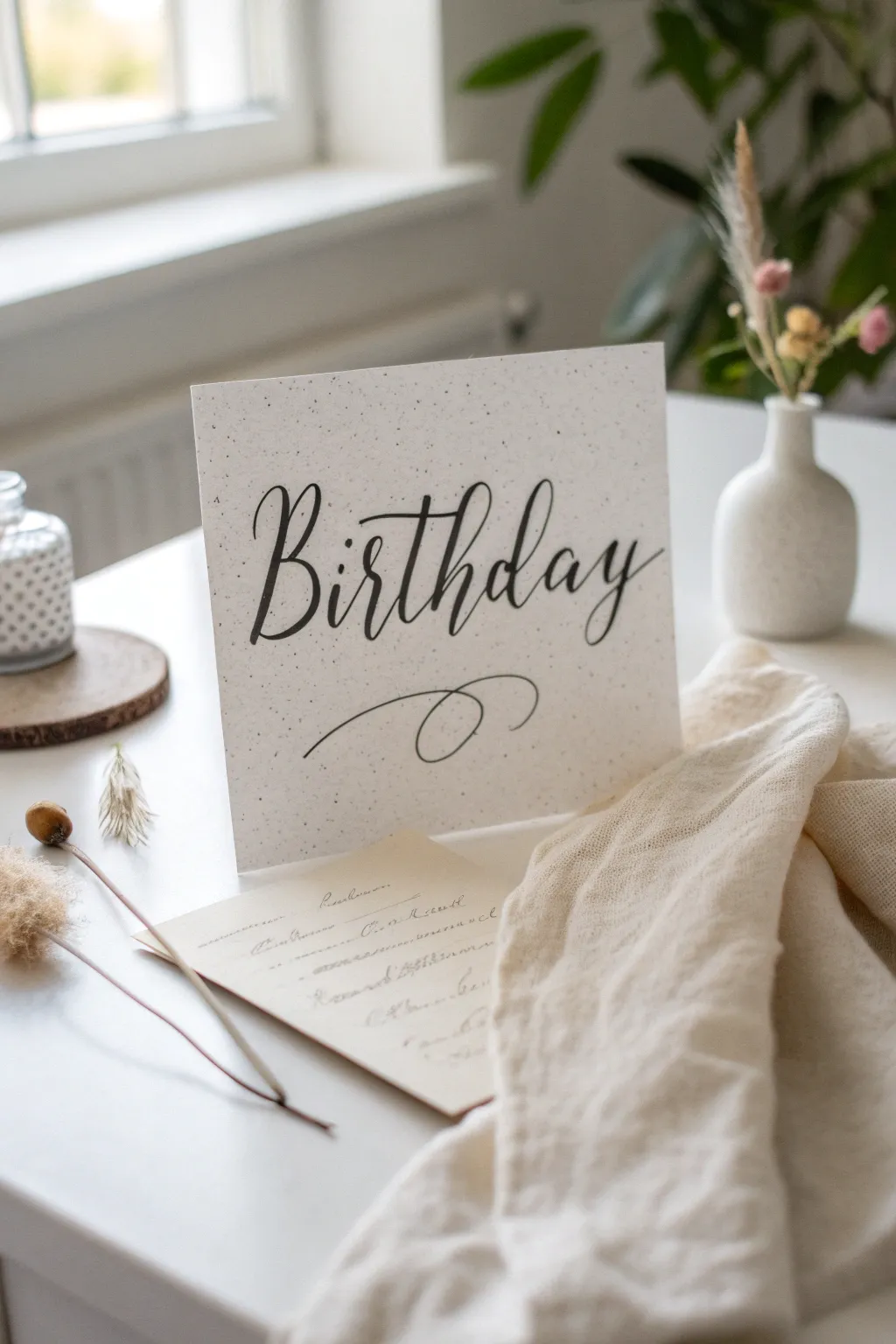 Add a touch of elegance to your birthday greetings with modern calligraphy.