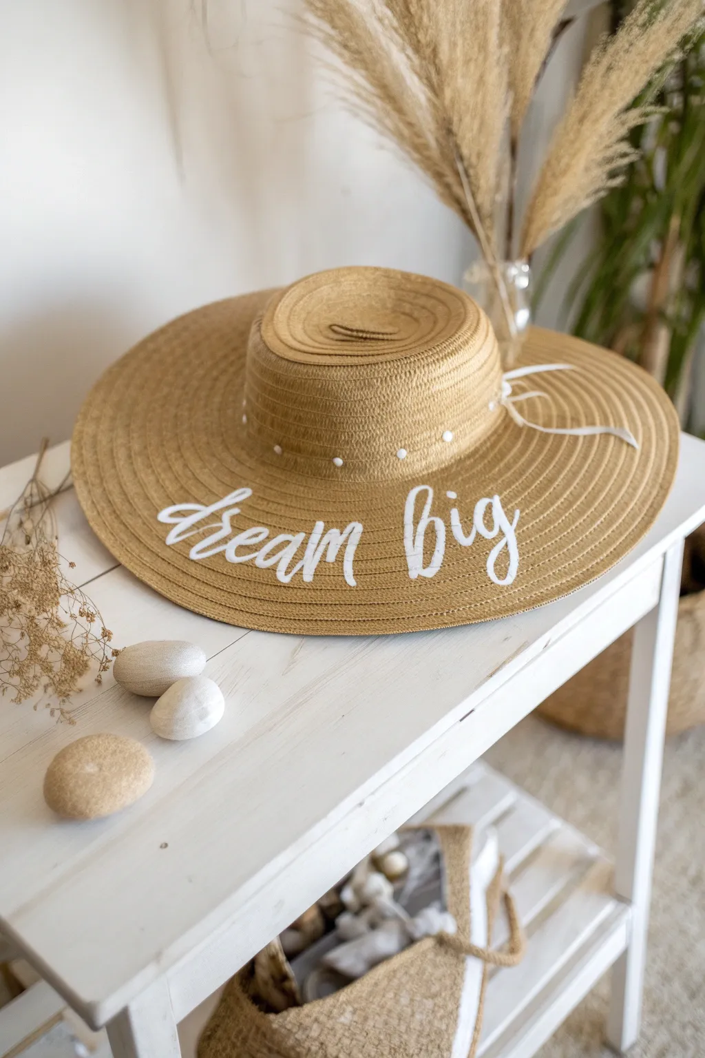 Express yourself with beautifully painted words on your hat. #PersonalizedStyle #BohoChic