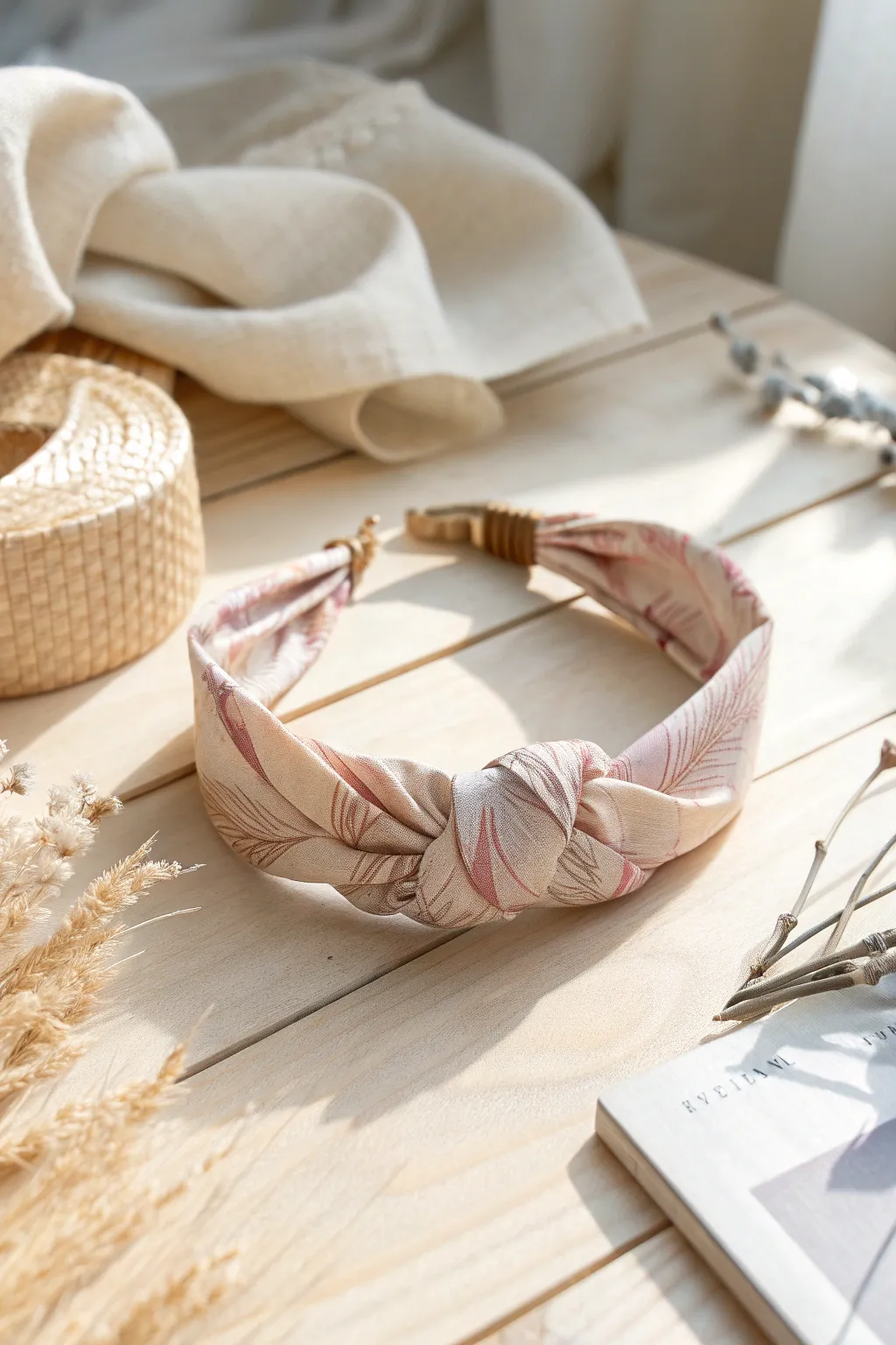 Craft your own elegance: Simple paper headbands with a touch of natural beauty.