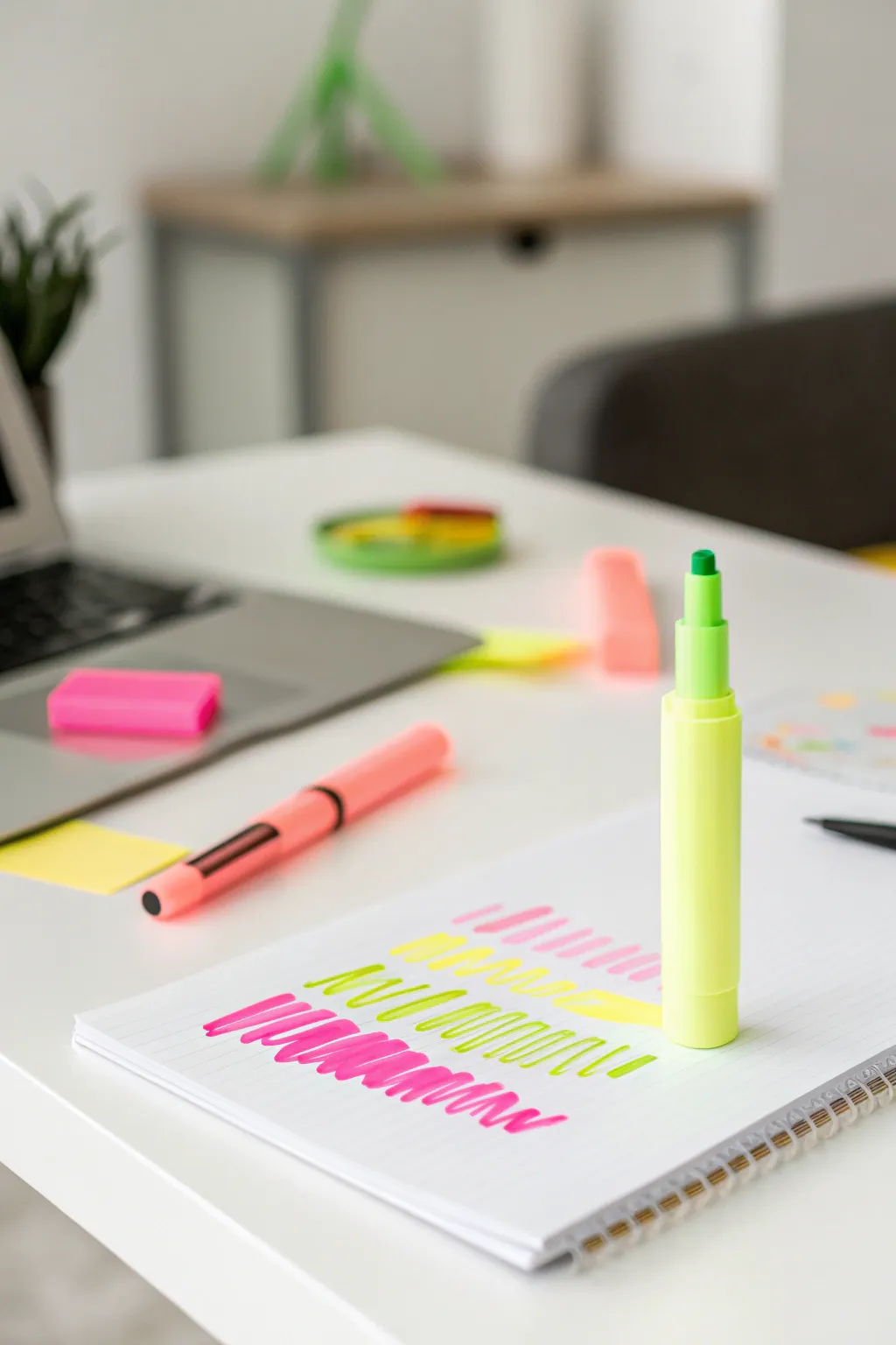 Let your creativity shine with bold pop art designs using highlighters. Minimalist meets vibrant in this striking composition.