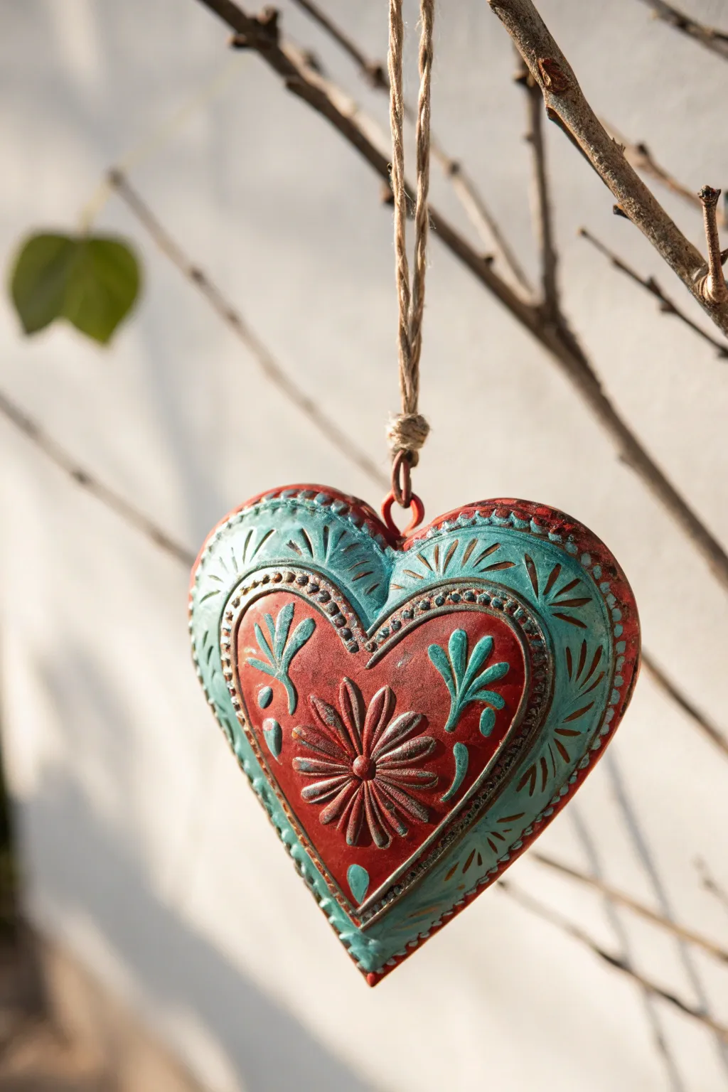 Capture the essence of Mexican artistry with a beautifully crafted tin heart, adding a touch of rustic elegance to your space.