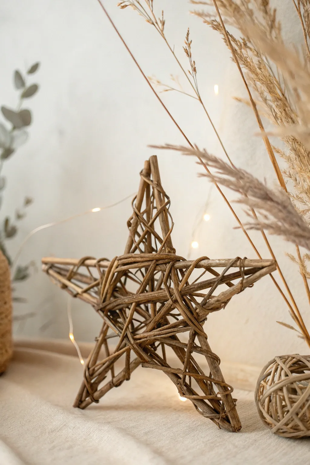 Embrace natural beauty with a handcrafted twig star, the perfect minimalist touch for your holiday decor.