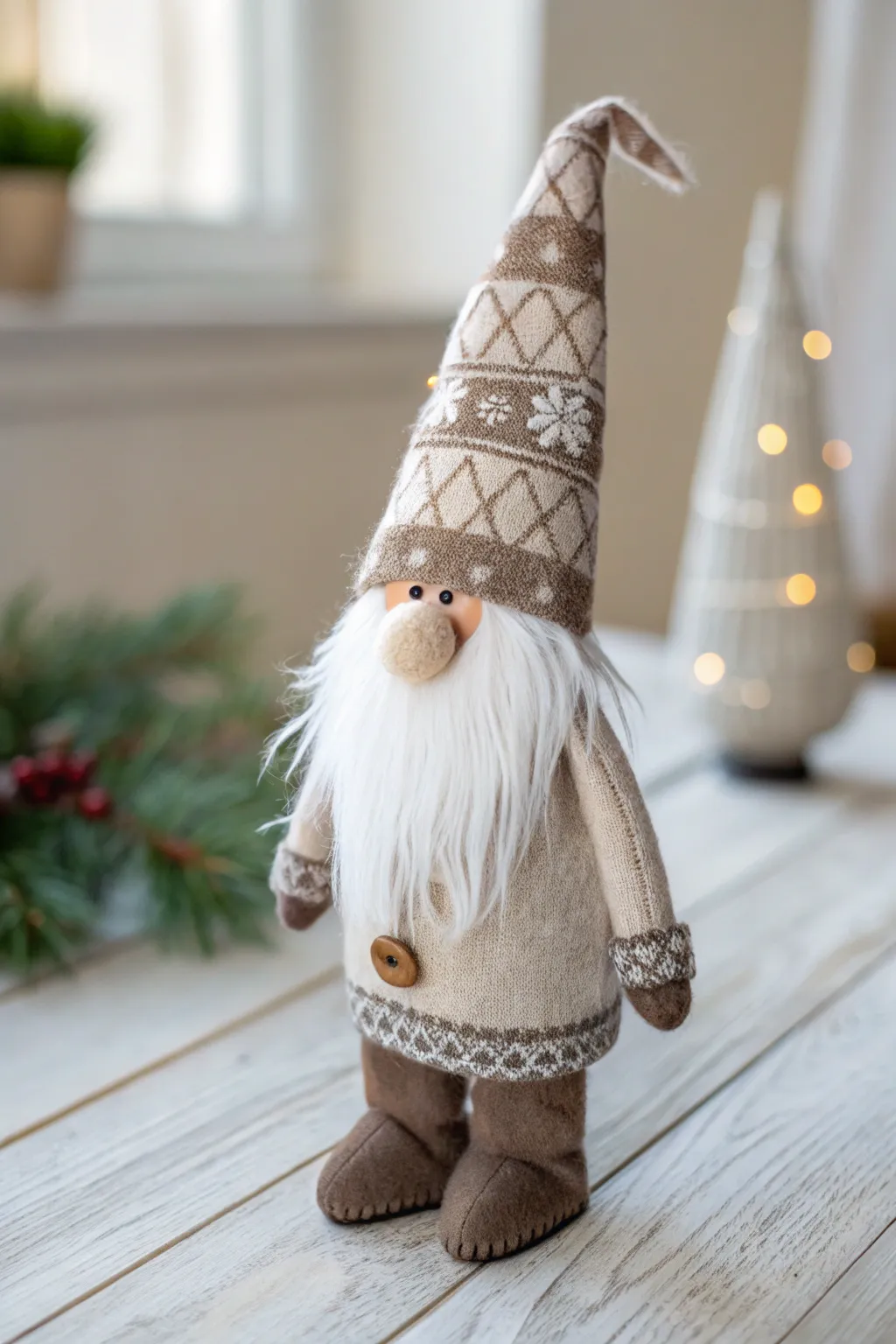 Add a touch of whimsical charm to your holiday decor with handcrafted festive gnomes.