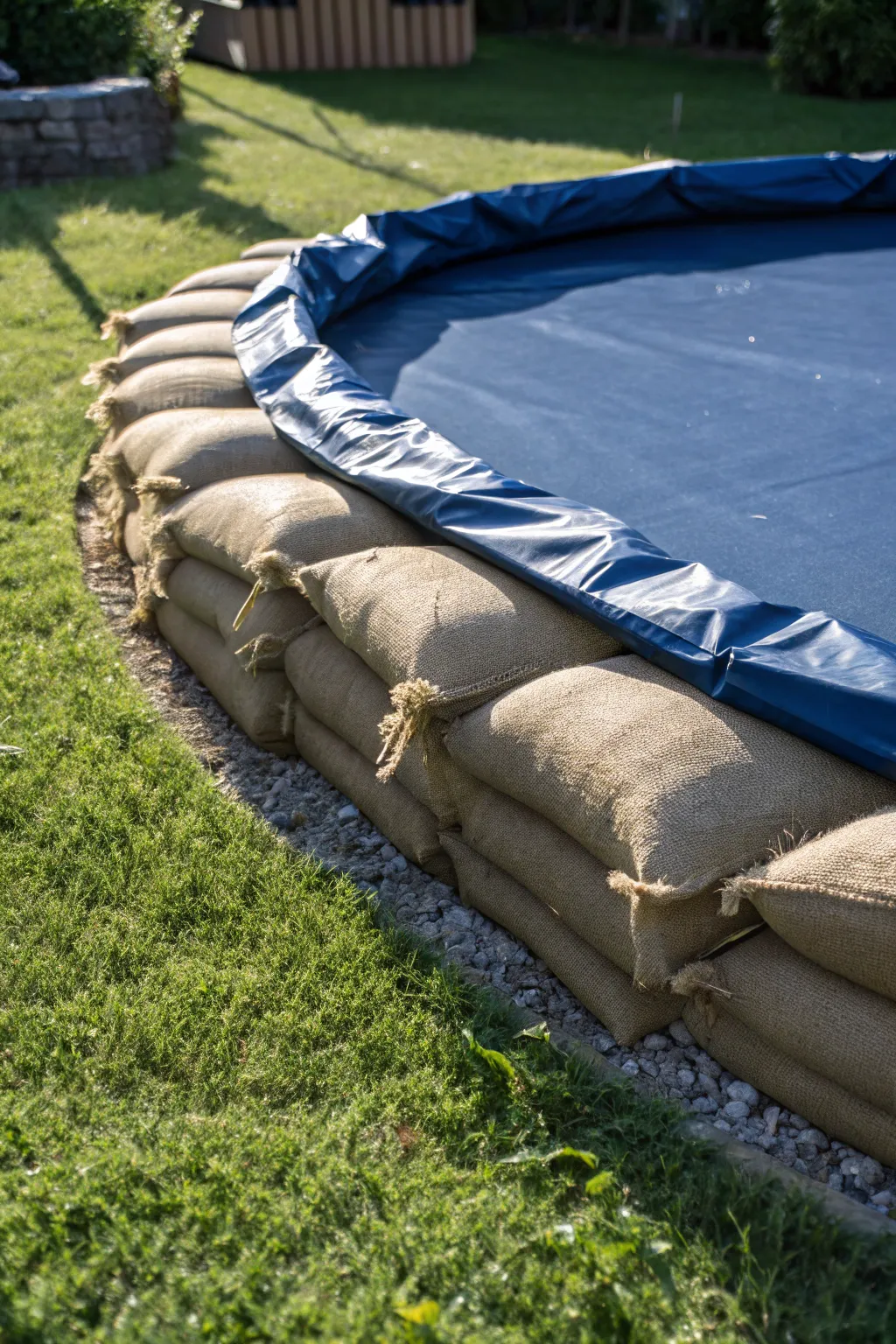 Keep your pool cover secure with stylish sandbag weights – a perfect blend of function and craftsmanship.