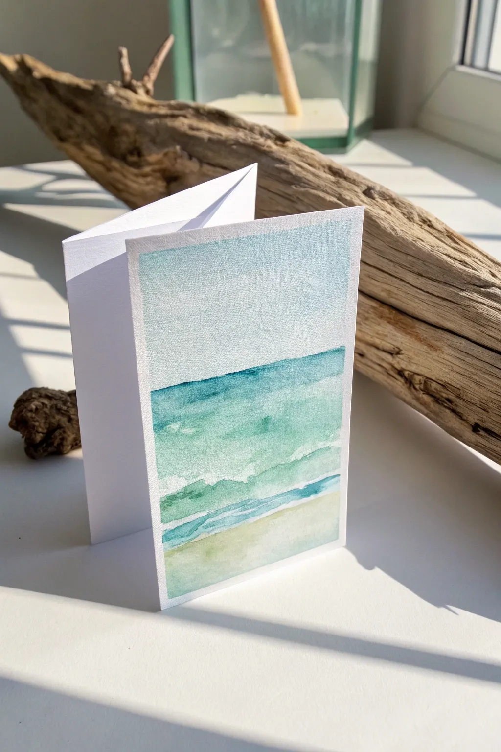Dive into serenity with a watercolor wash card that captures the essence of the ocean.