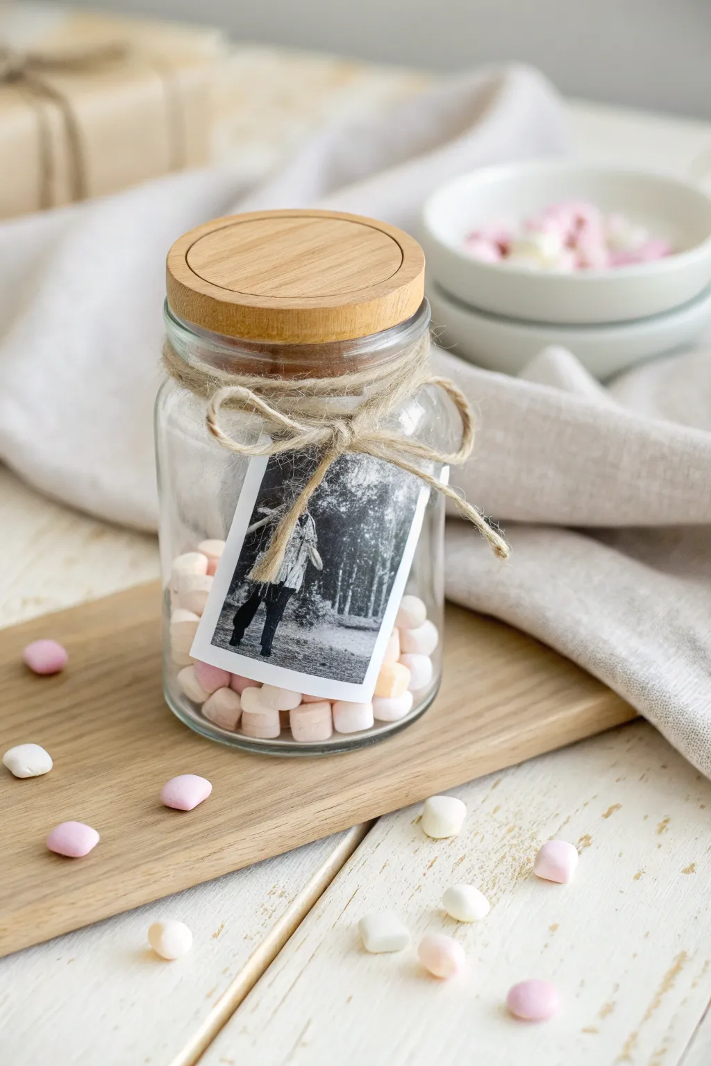 Capture memories and sweetness with this charming photo jar gift – the perfect blend of heart and craft.