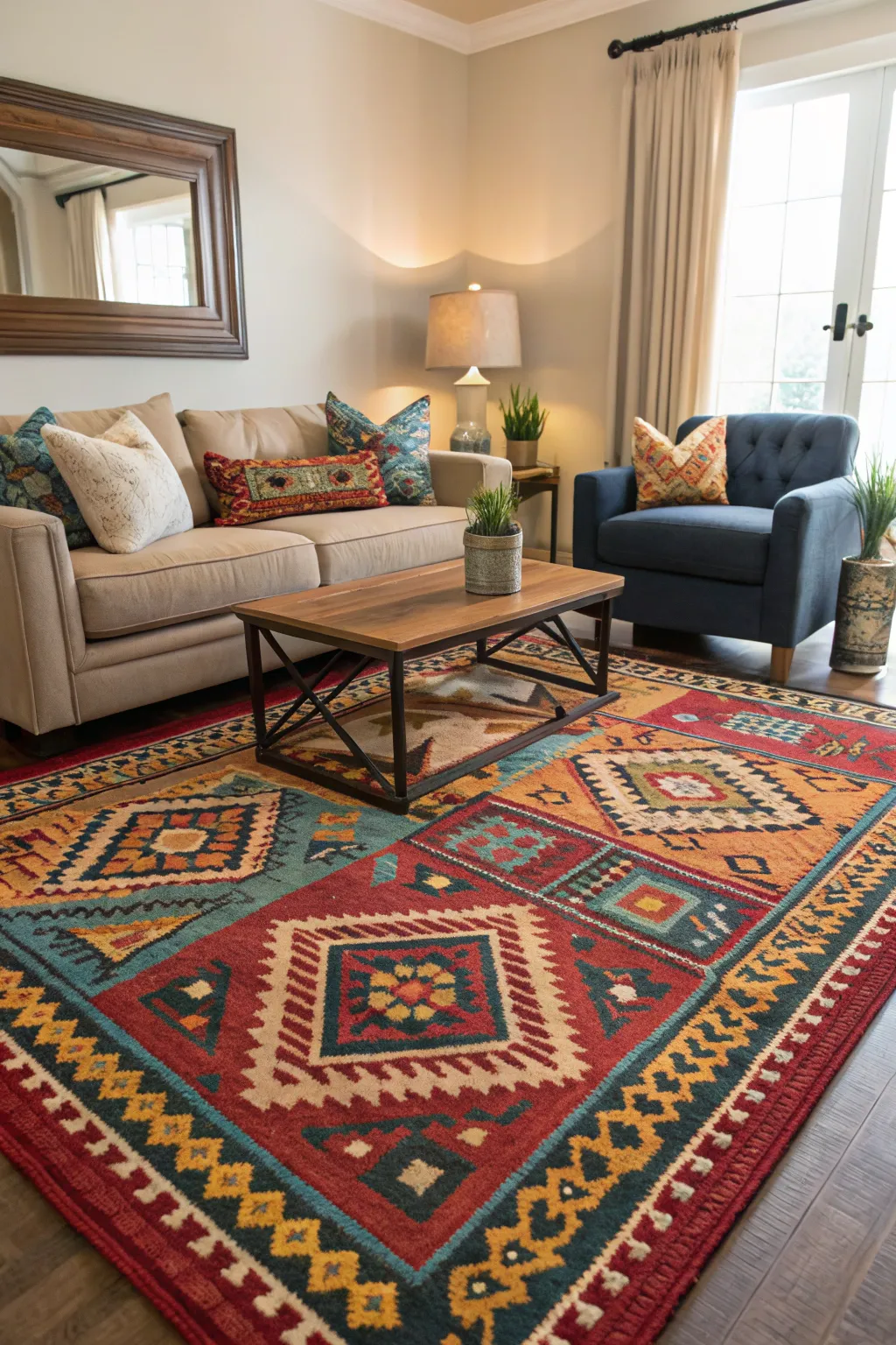 A statement rug can be the focal point of your room.
