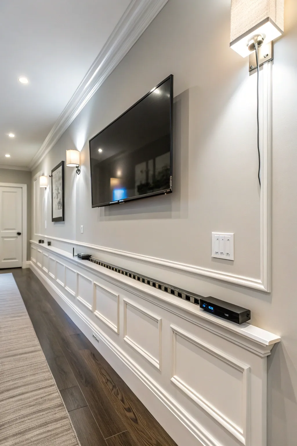 Streamline your space with a minimalist cable raceway for a clutter-free look.
