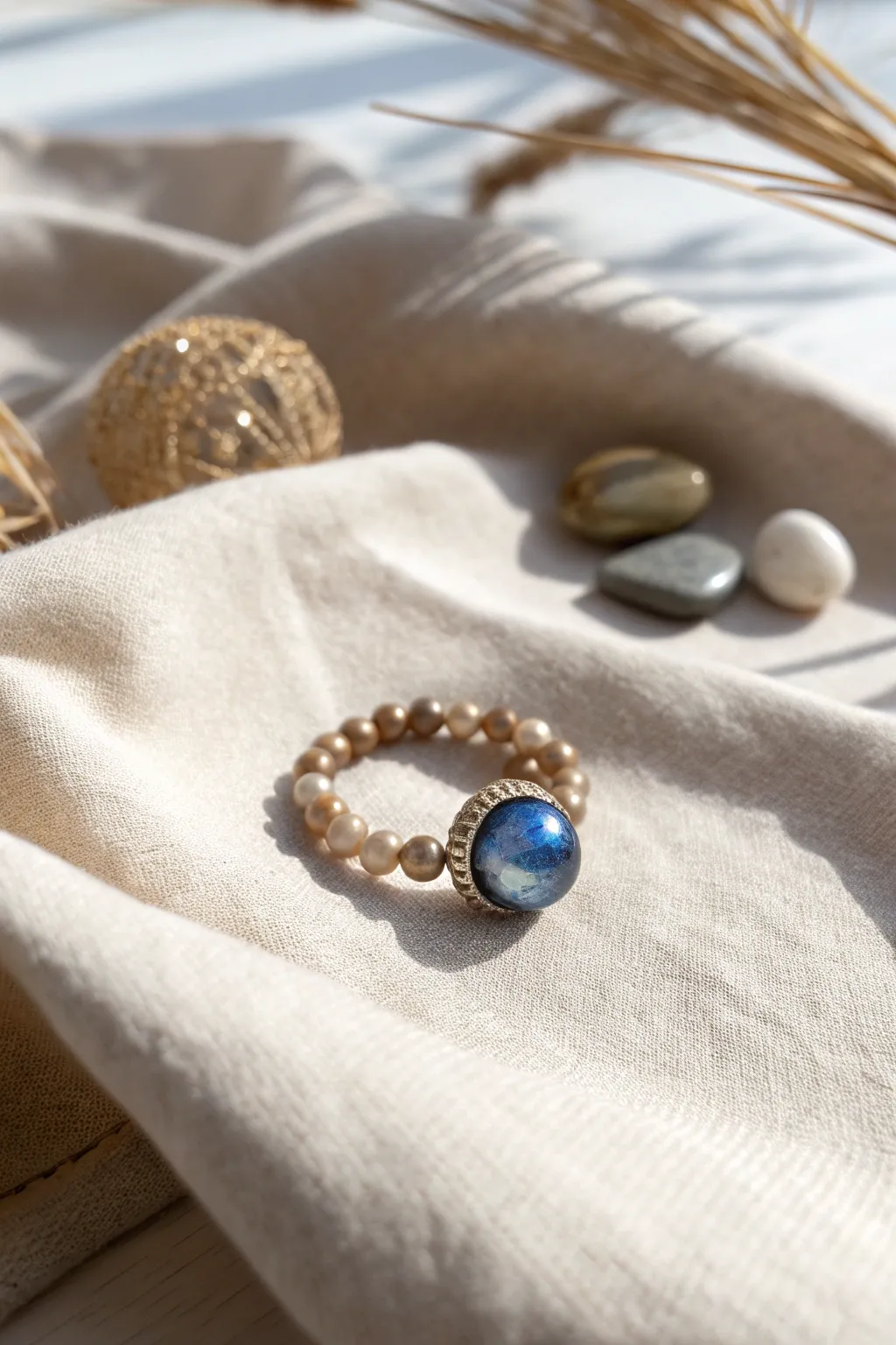 Elevate your style with a touch of handcrafted elegance – the perfect beaded ring for a minimalist statement.