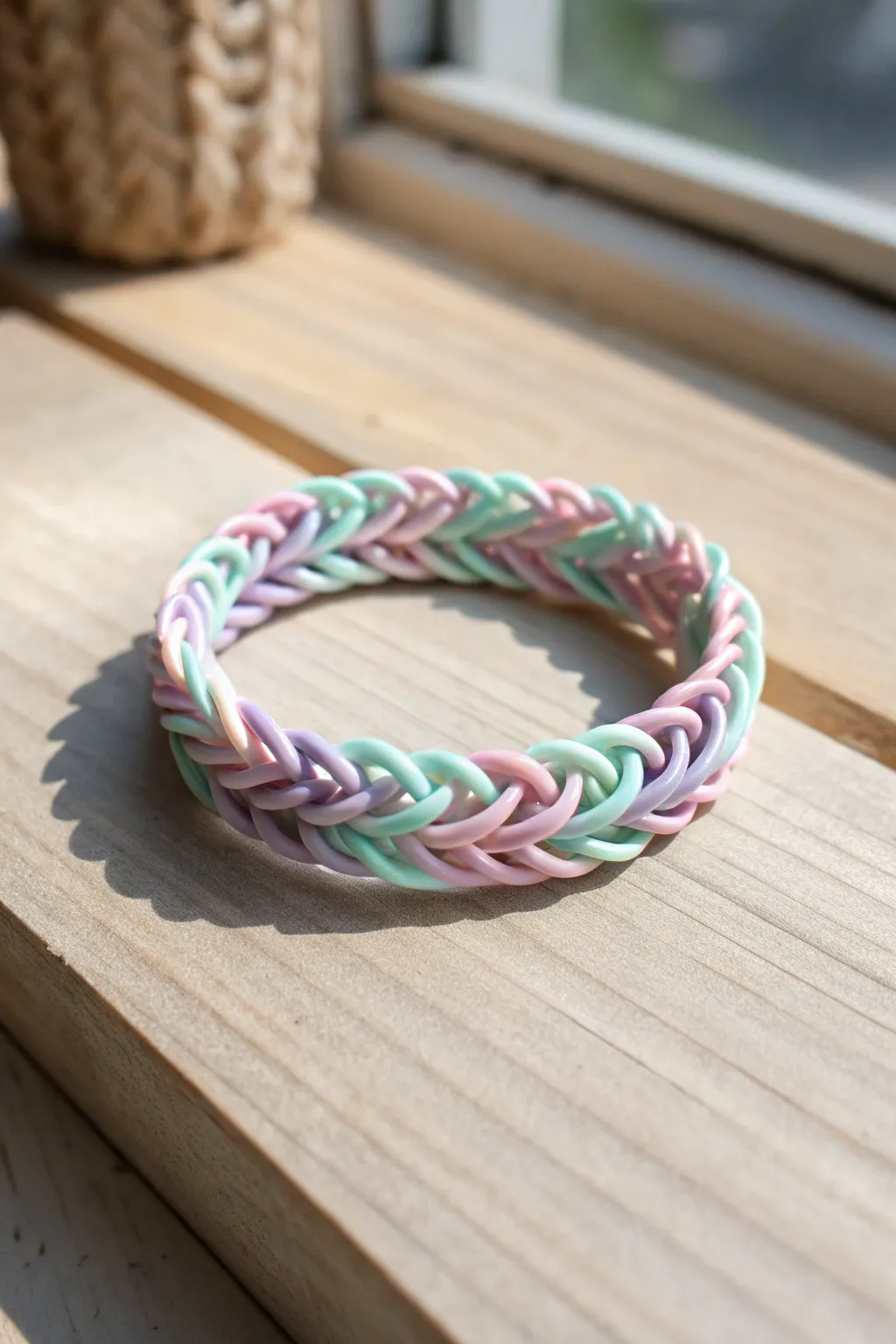 Craft your own double cross spiral bracelet with ease—no loom needed!