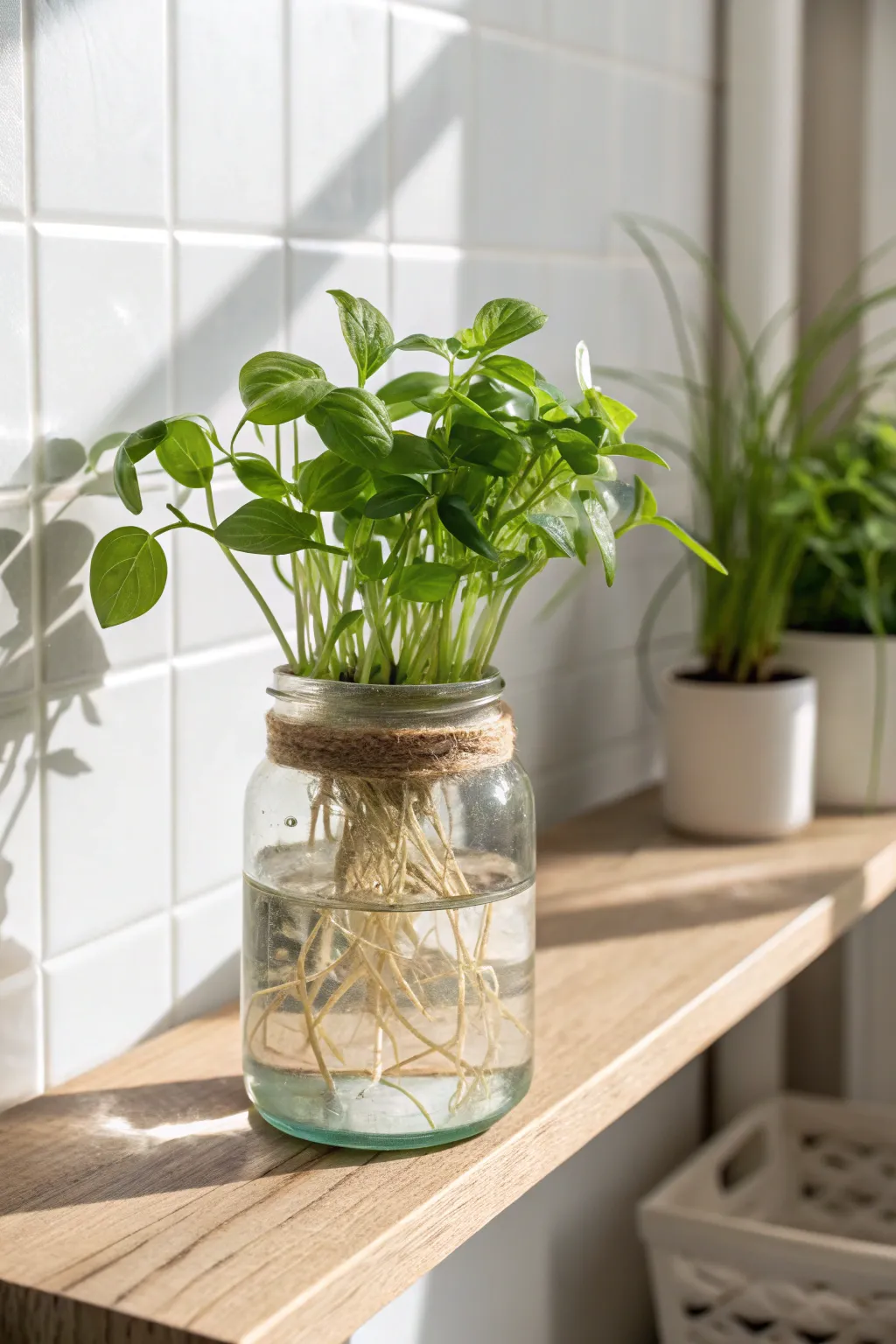 Embrace the rustic charm of mason jar magic with this minimalist hydroponic planter.