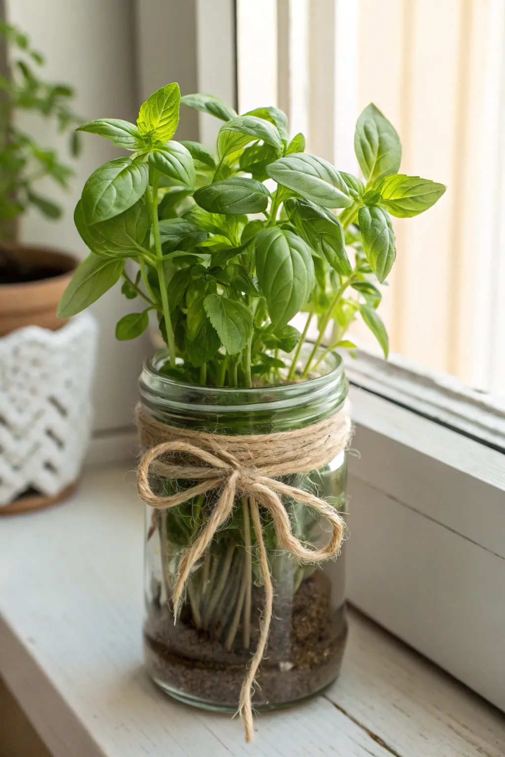 Transform your kitchen with a charming mason jar herb garden—simplicity and elegance in one!
