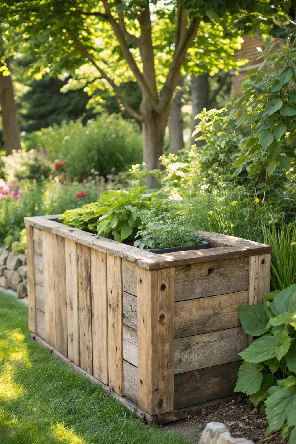 Elevate your garden's charm with a handcrafted rustic wooden cover.