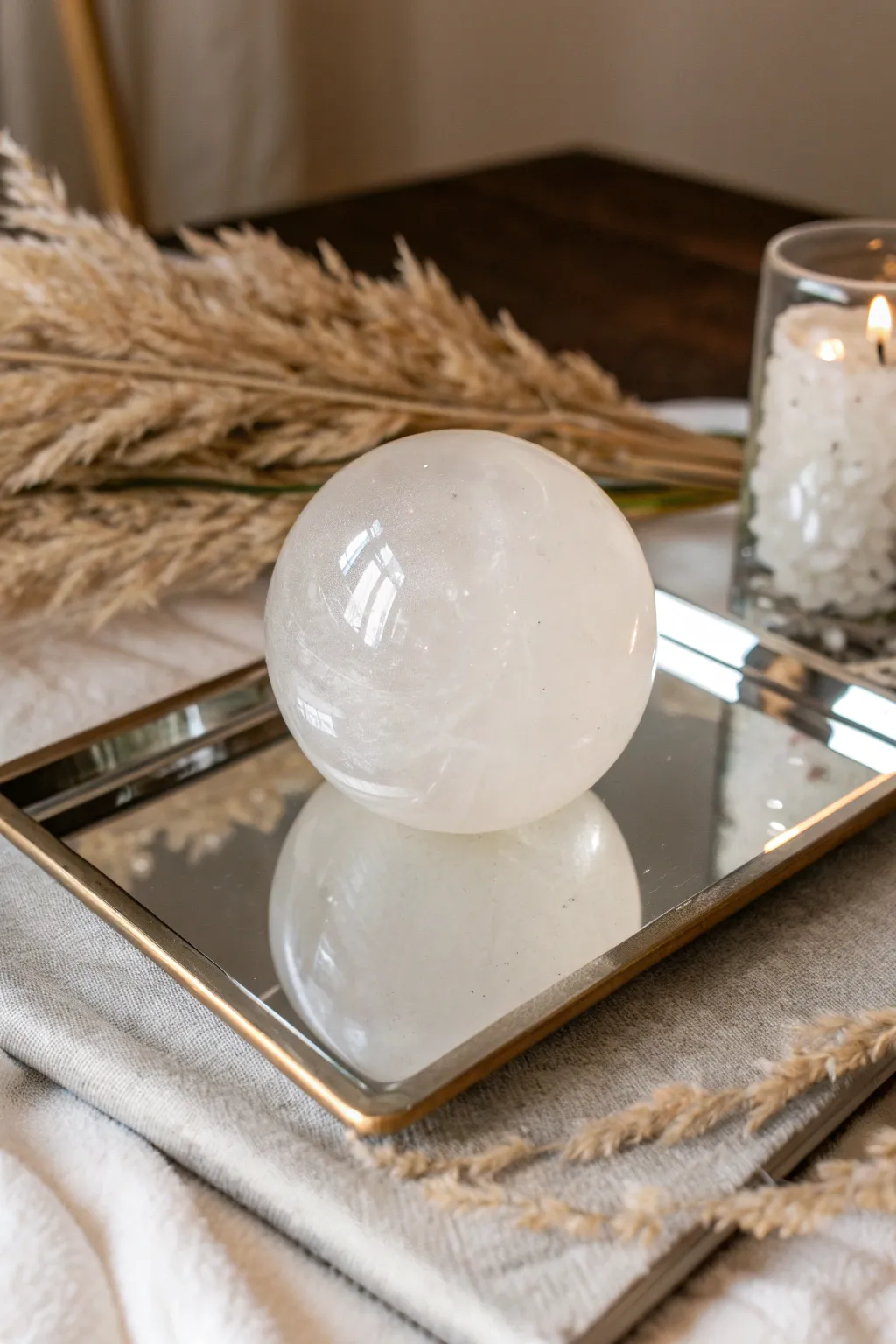 Elevate your decor with the pure elegance of crystal-clear isomalt spheres.