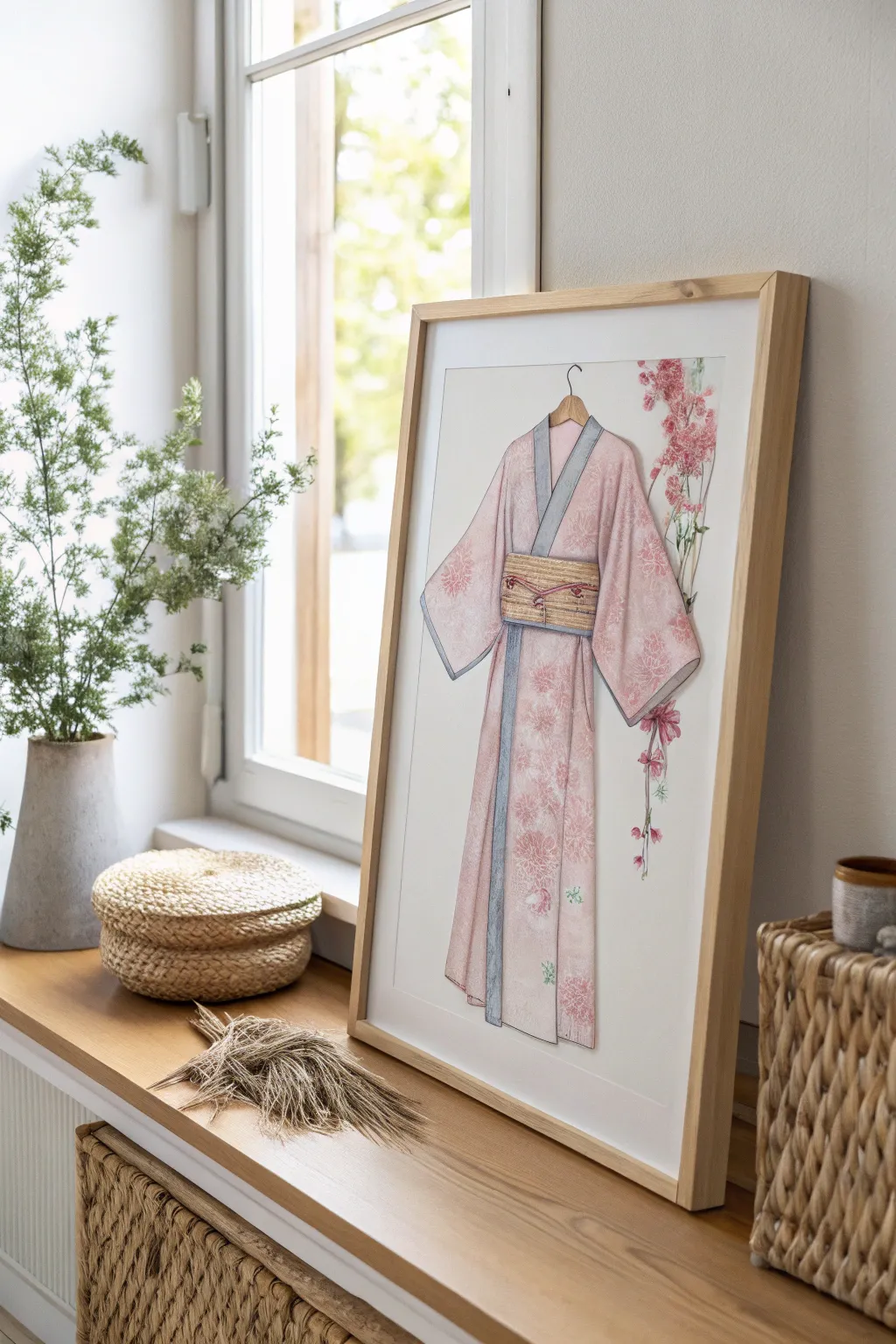 Embrace elegance with handcrafted kimono art, where simplicity meets beauty.