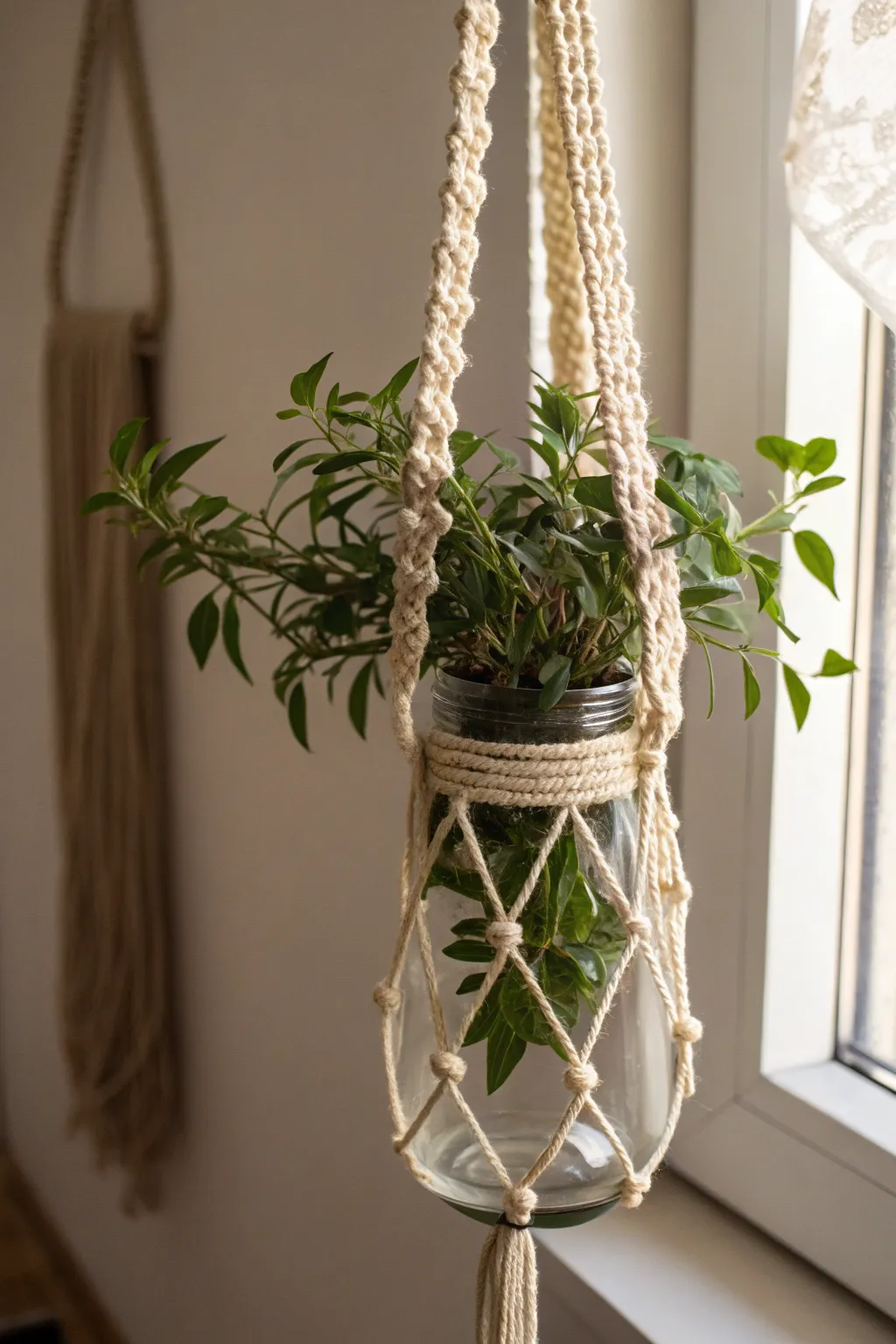 Elevate your greenery: Transform any space with this chic, handmade hanging garden.